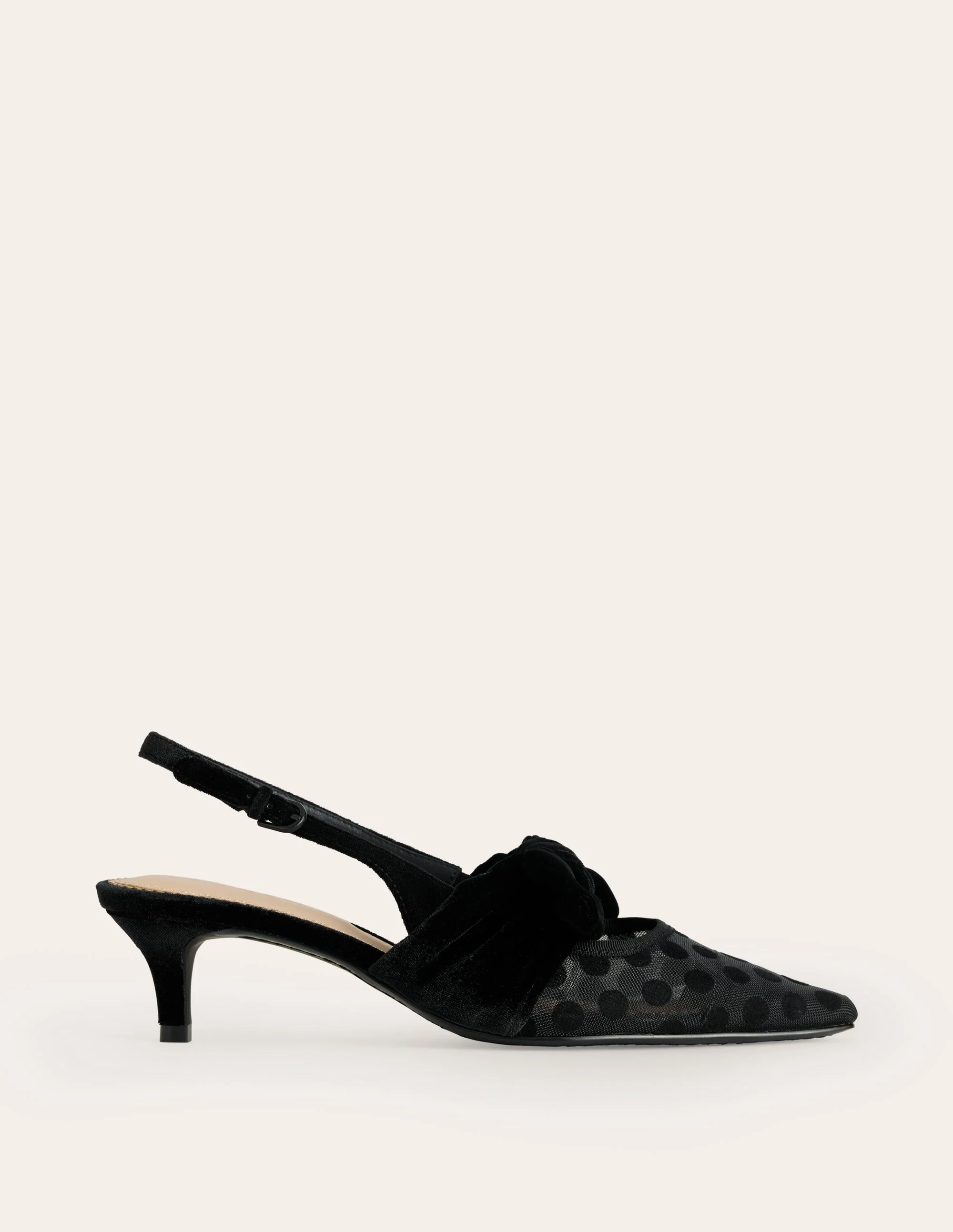 Kitten-Heels mit Schleife-Punkte Mesh - Image 2