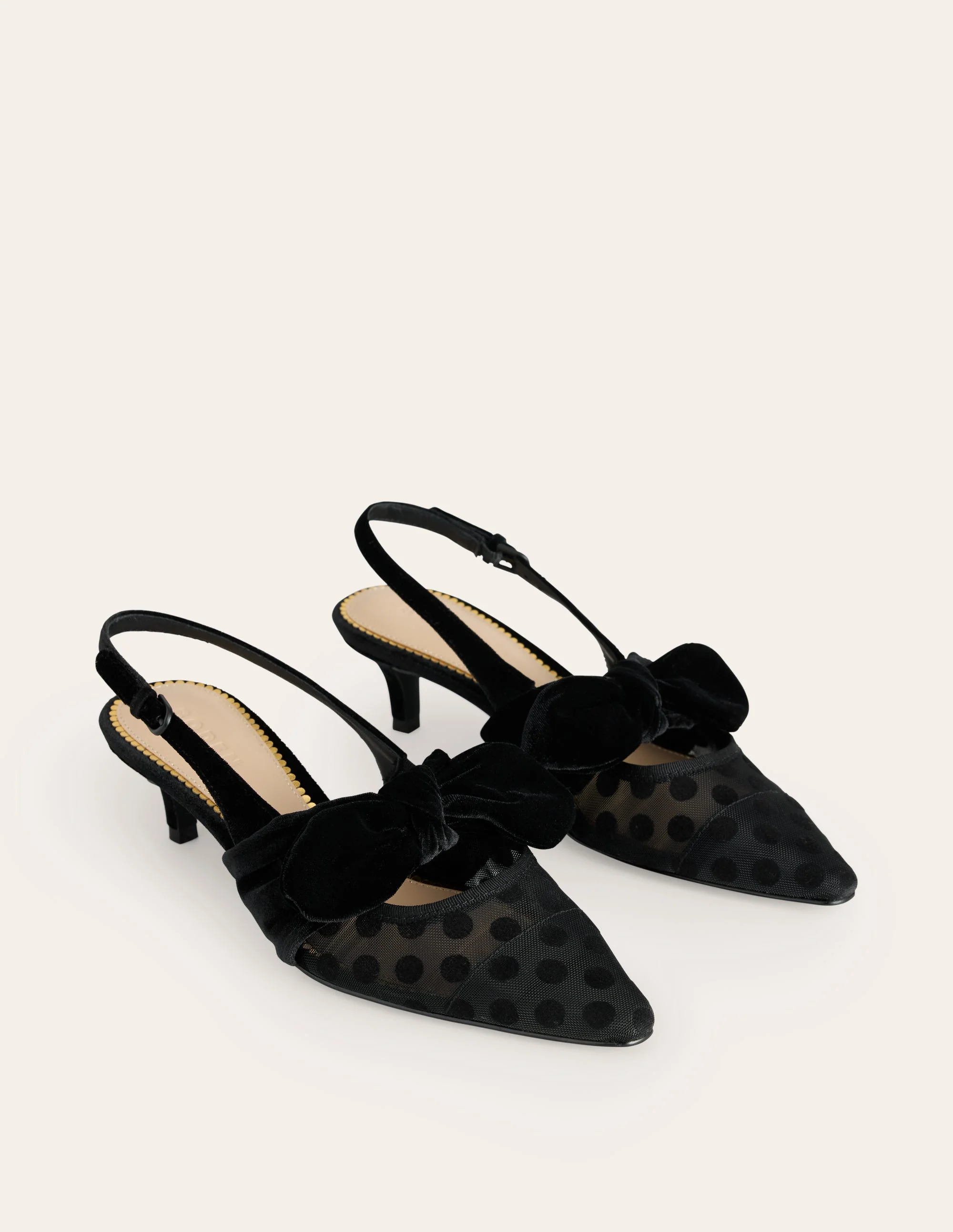 Kitten-Heels mit Schleife-Punkte Mesh - Image 3