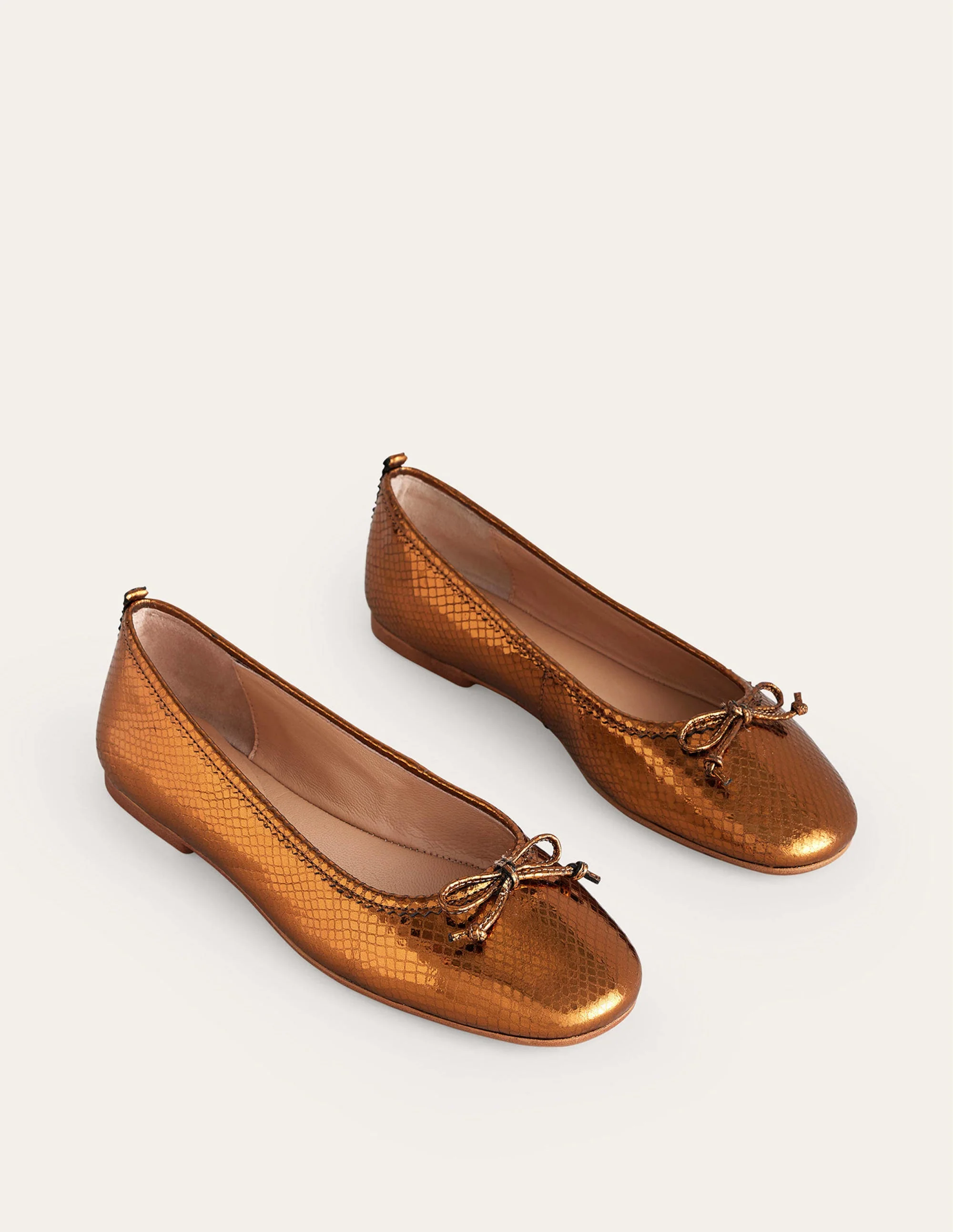 Kitty Ballerinas mit flexibler Sohle-Bronze Metallic Schlange - Image 3