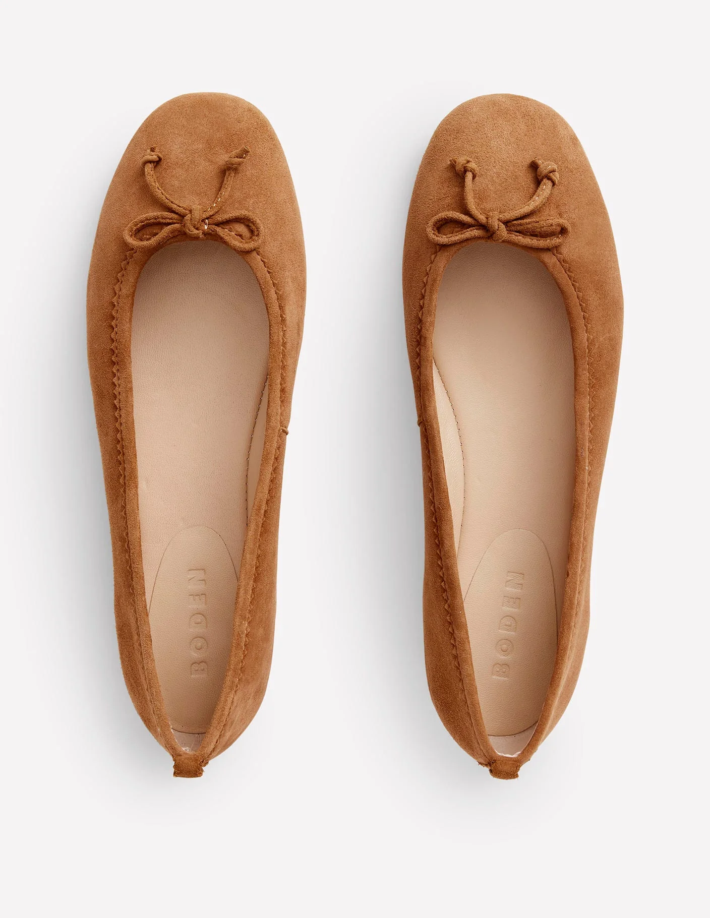 Kitty Ballerinas mit flexibler Sohle-Hellbraun Veloursleder - Image 5