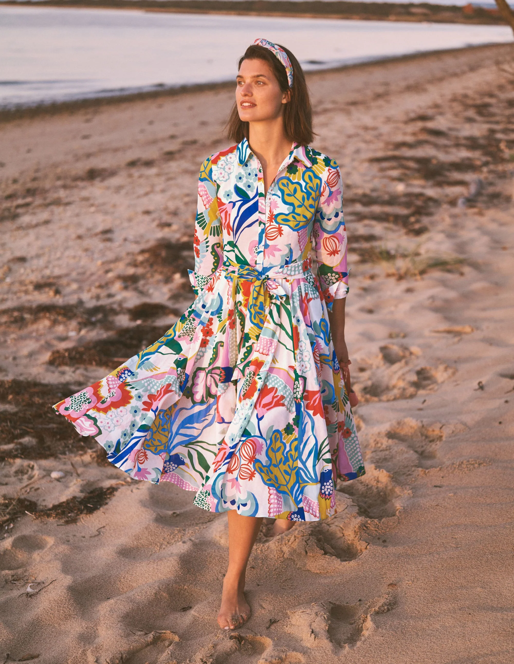 Kitty Midi-Hemdblusenkleid-Naturweiß, Exotischer Traum - Image 5