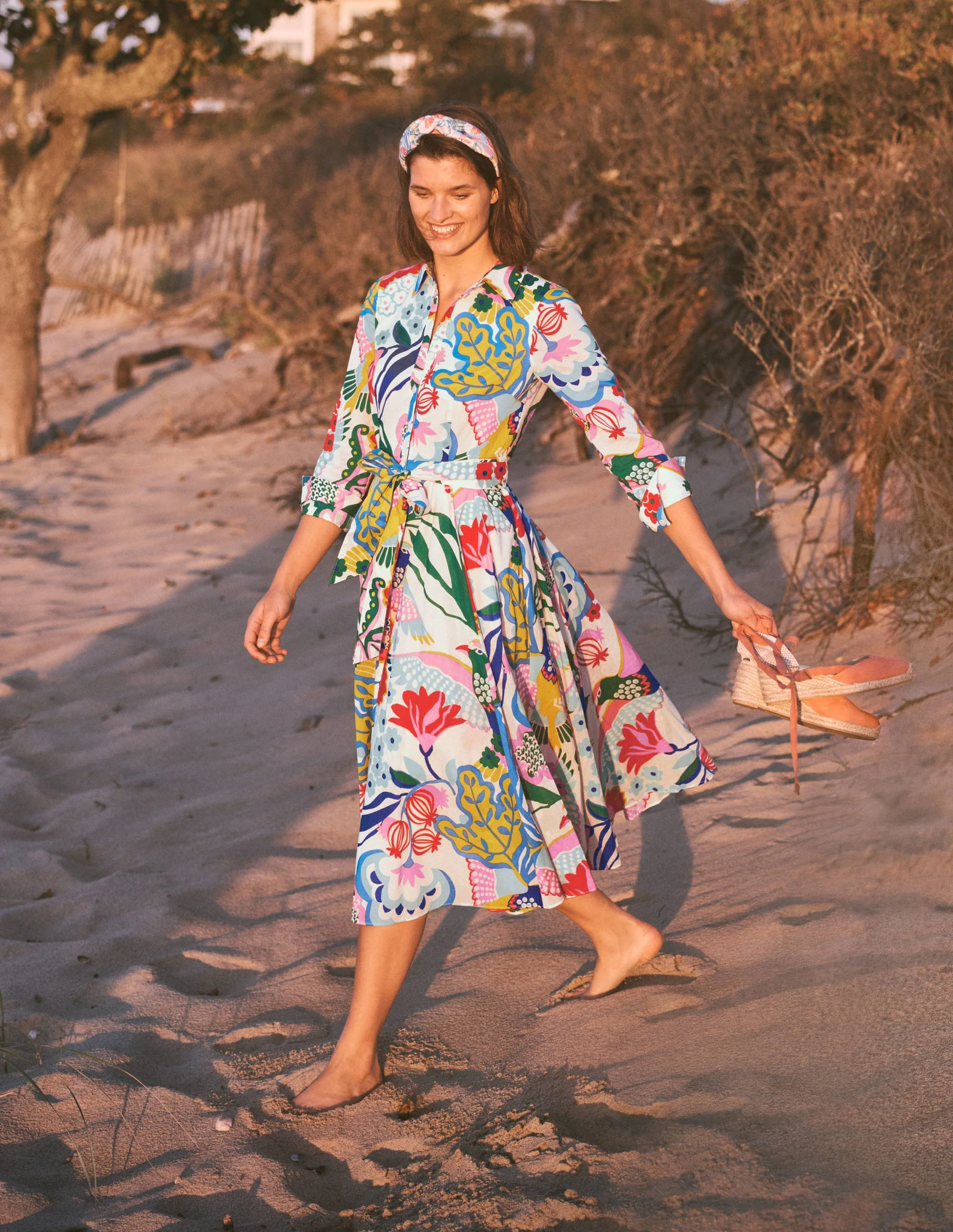 Kitty Midi-Hemdblusenkleid-Naturweiß, Exotischer Traum - Image 6