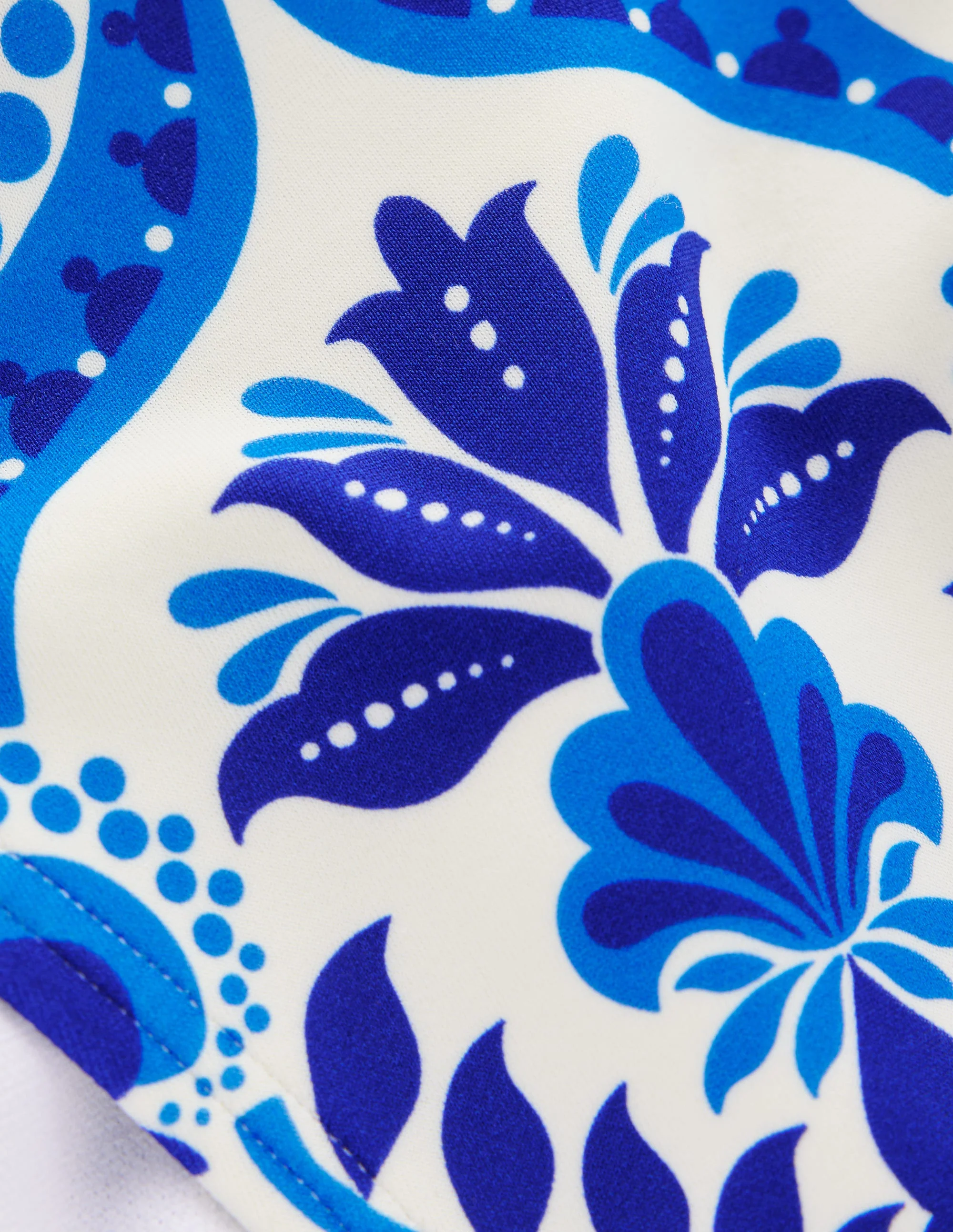 Klassische Bikinihose-Blau, Blumenmuster mit Ornamenten - Image 8