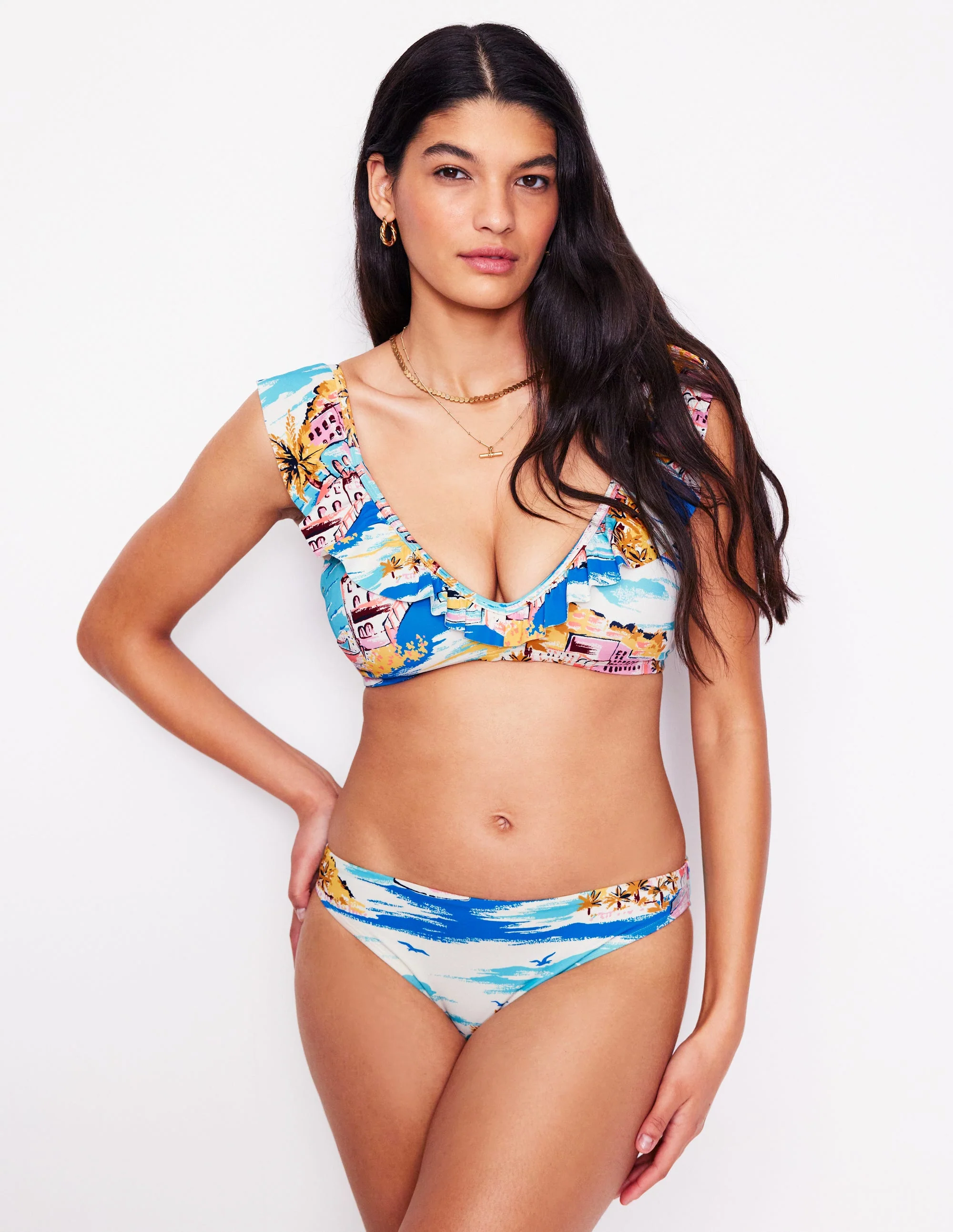 Klassische Bikinihose-Bunt, Paradiesbucht