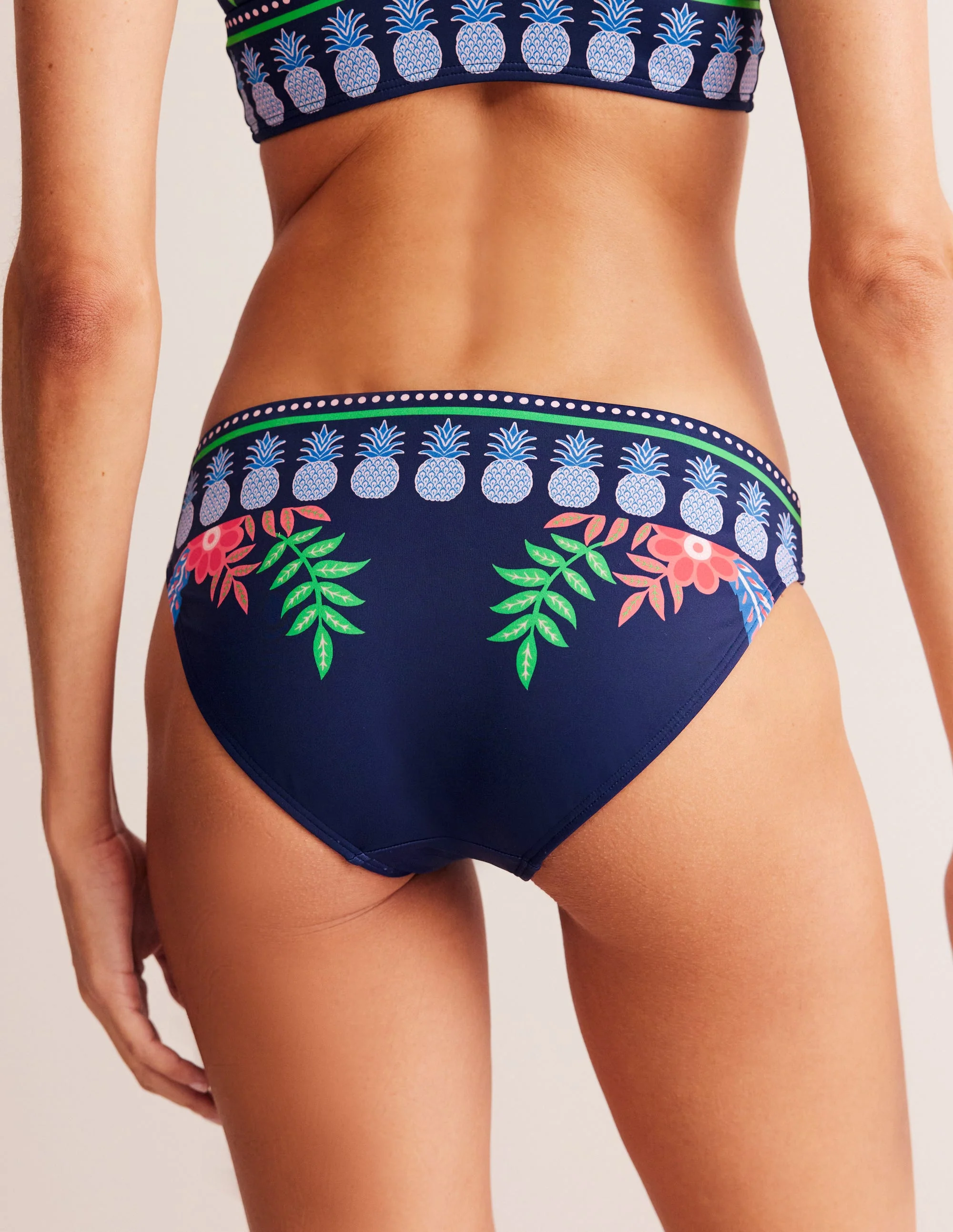 Klassische Bikinihose-Französisch-Marineblau Tropisch - Image 3