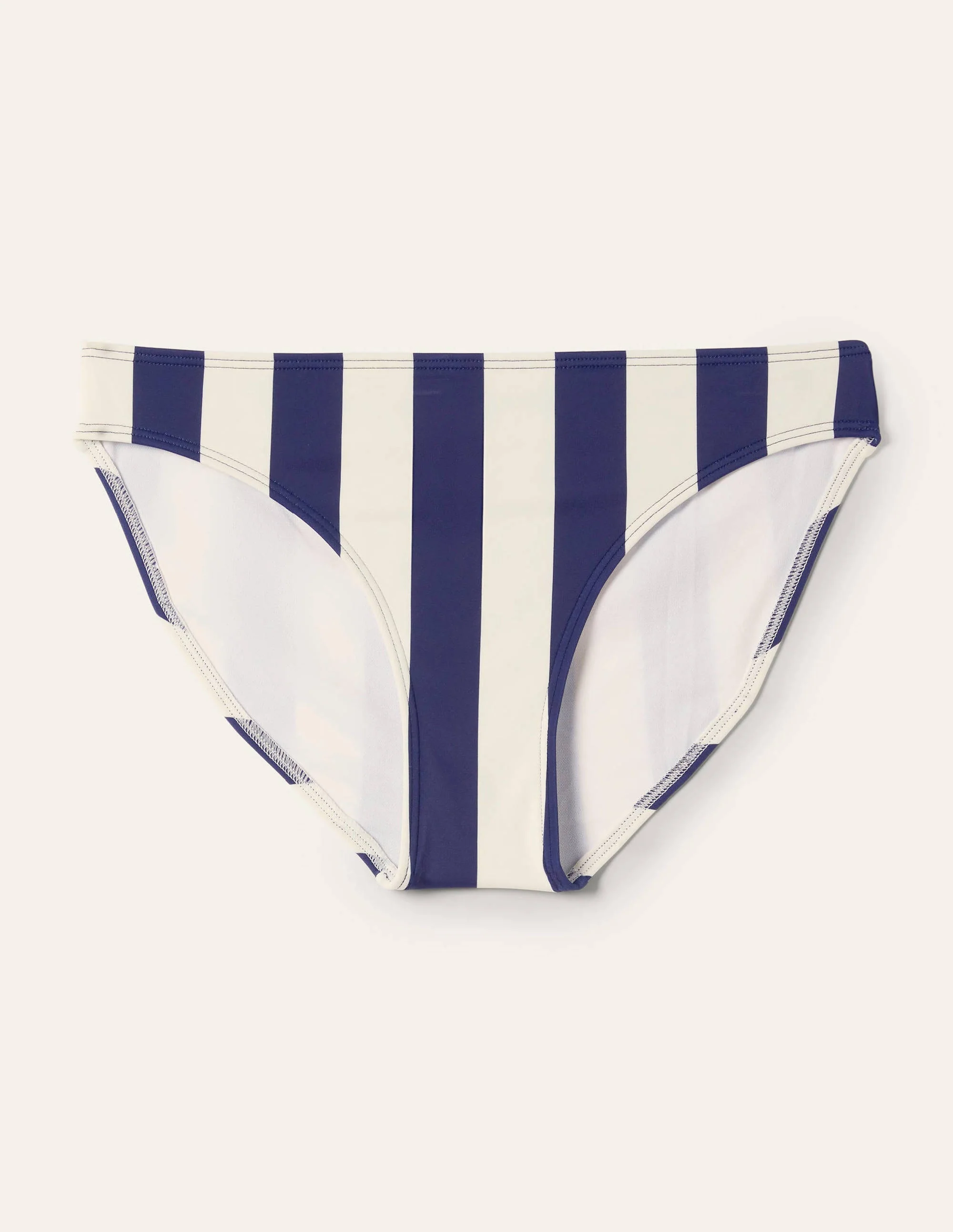 Klassische Bikinihose-Französisches Marineblau/Naturweiß Gestreift - Image 5