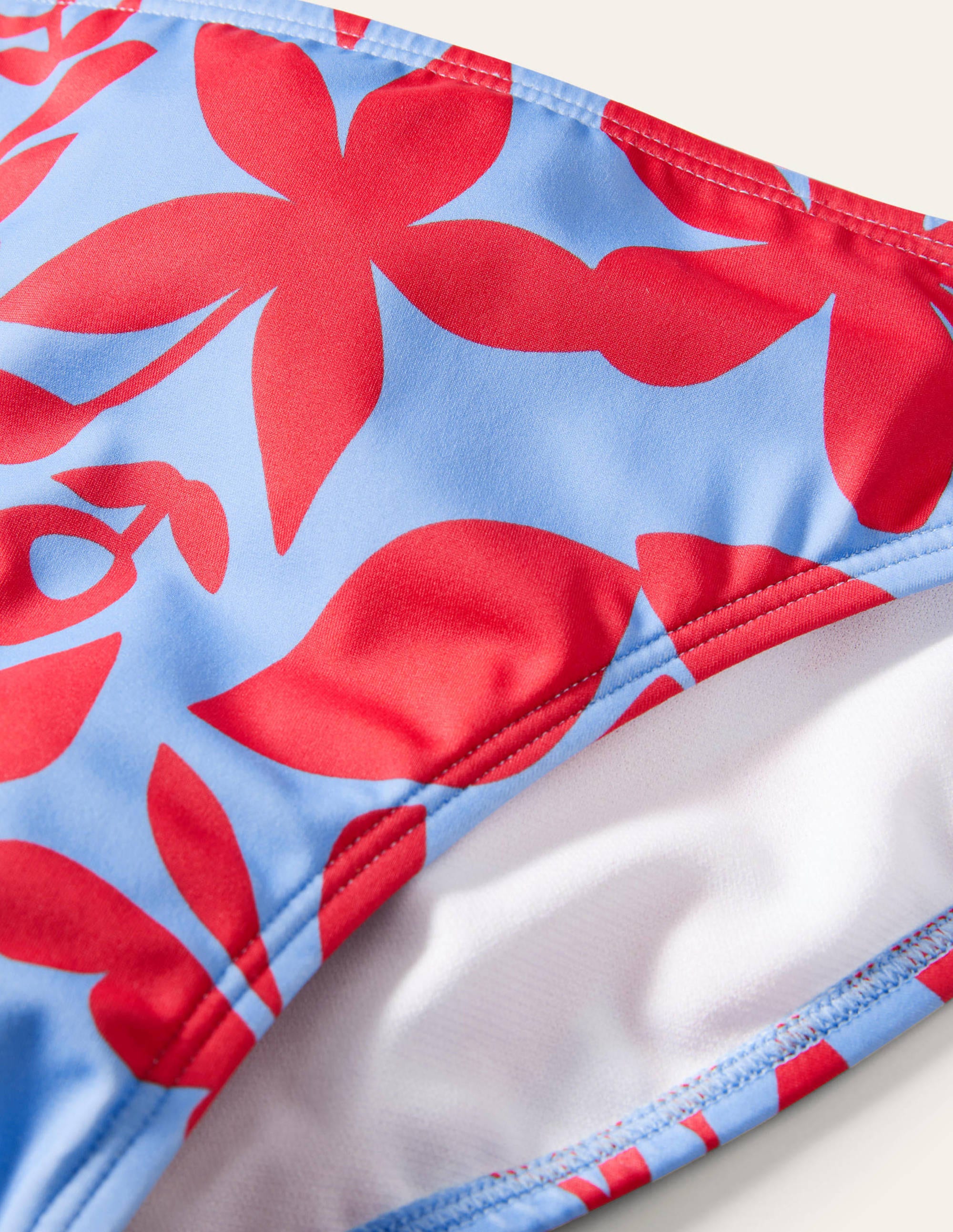 Klassische Bikinihose-Graublau, Abstraktes Blattmuster - Image 6