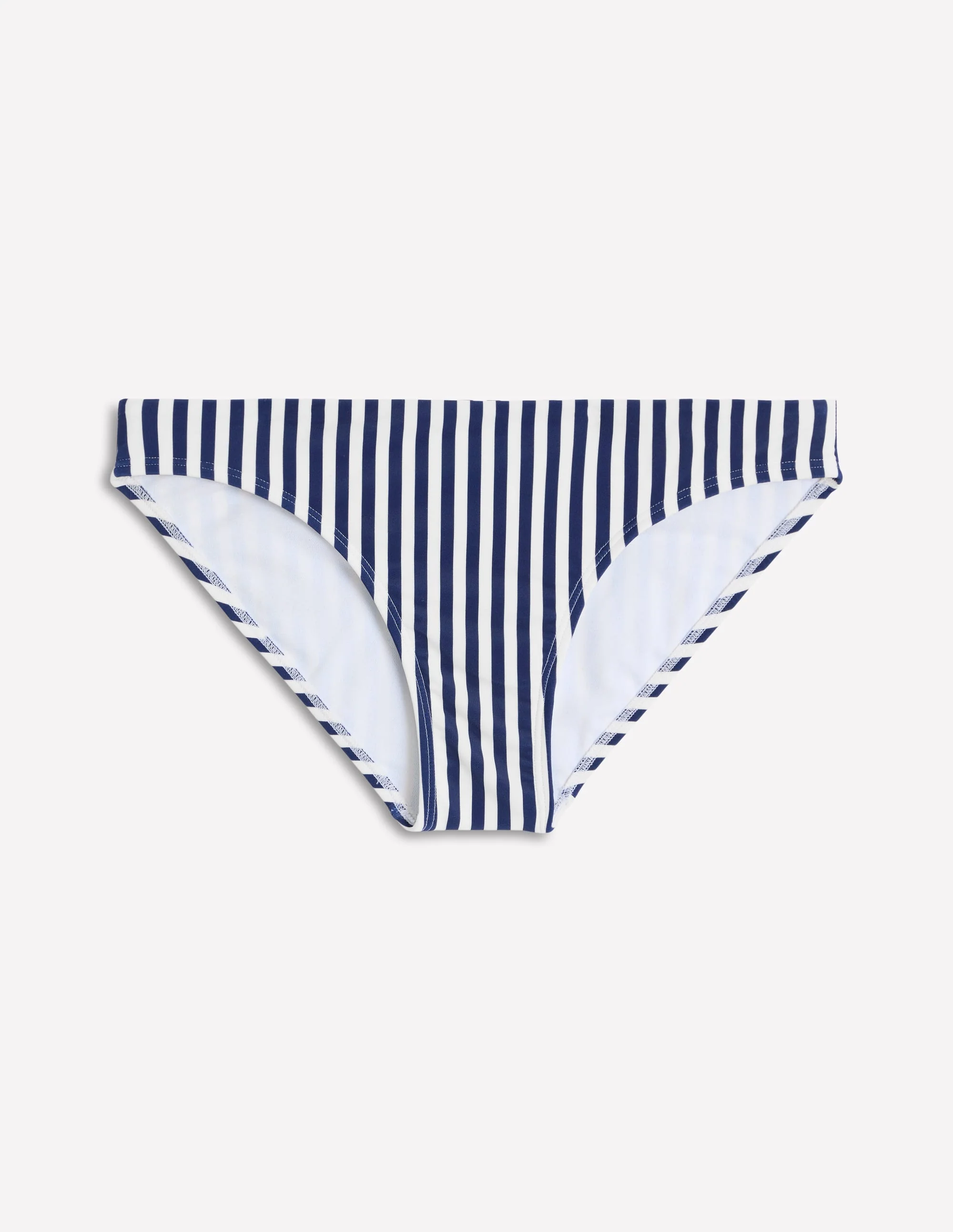 Klassische Bikinihose-Marineblau, Naturweiß Feine Streifen - Image 5