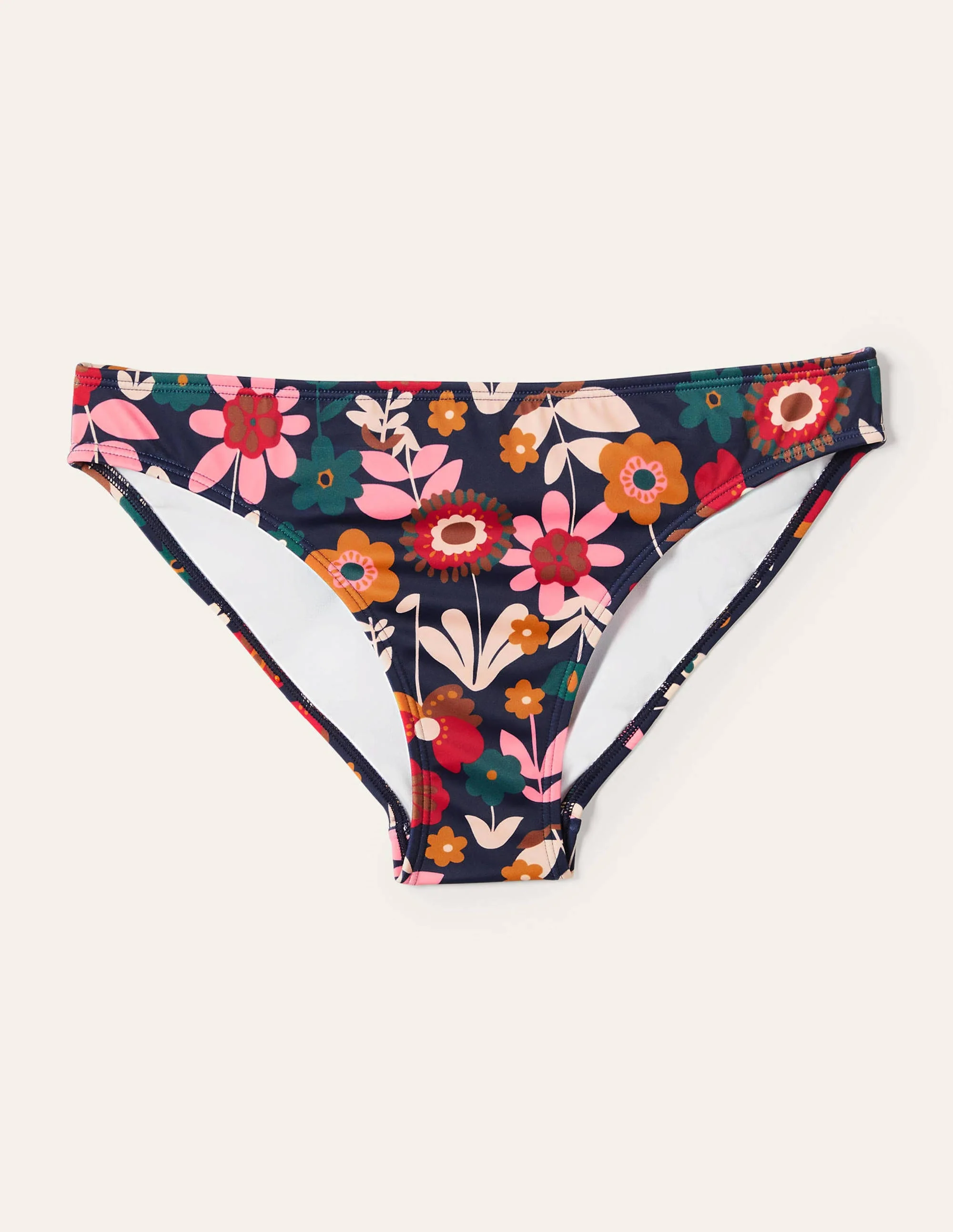 Klassische Bikinihose-Marineblau Naturweiß Streifen - Image 6