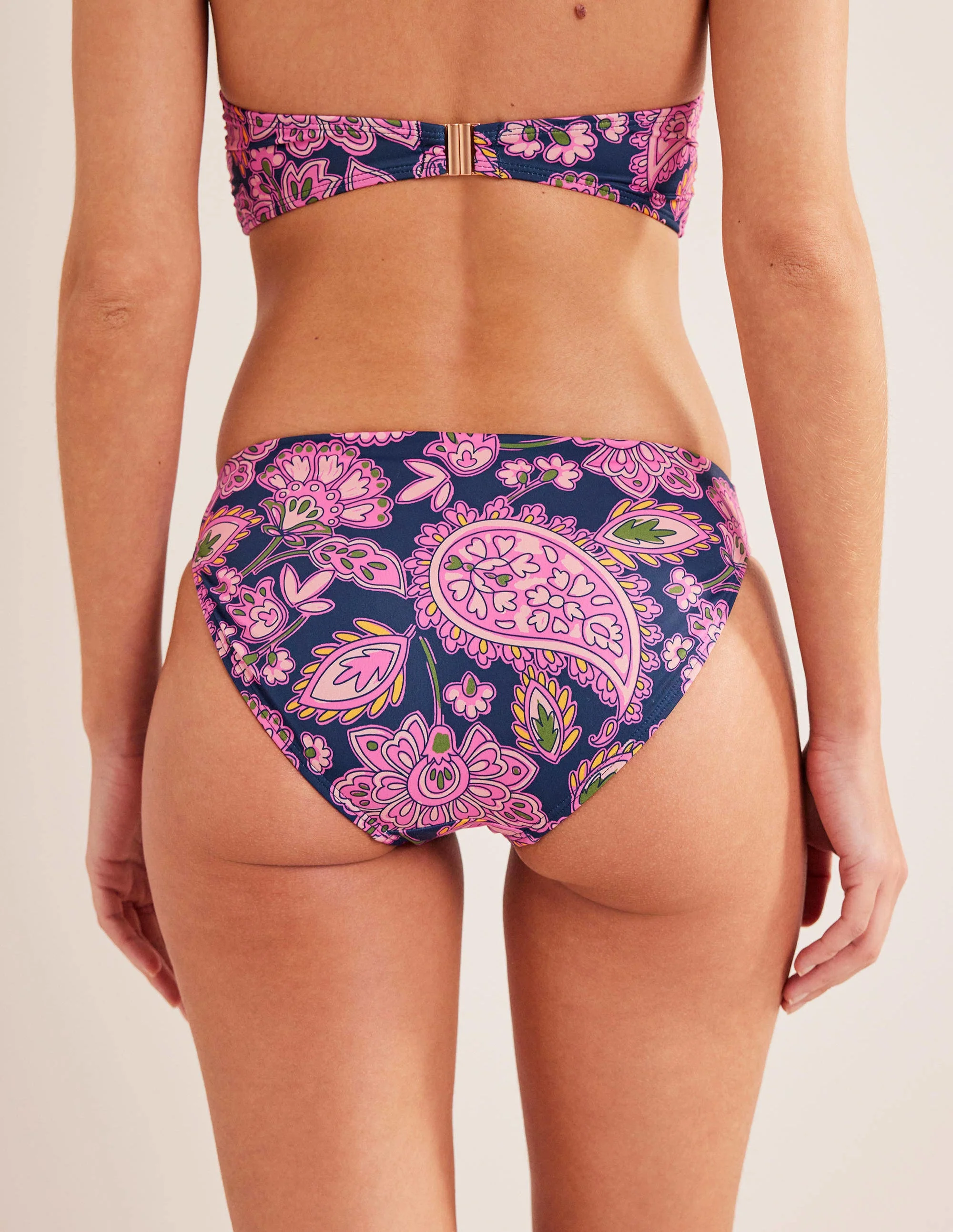 Klassische Bikinihose-Marineblau, Paisleymuster - Image 3