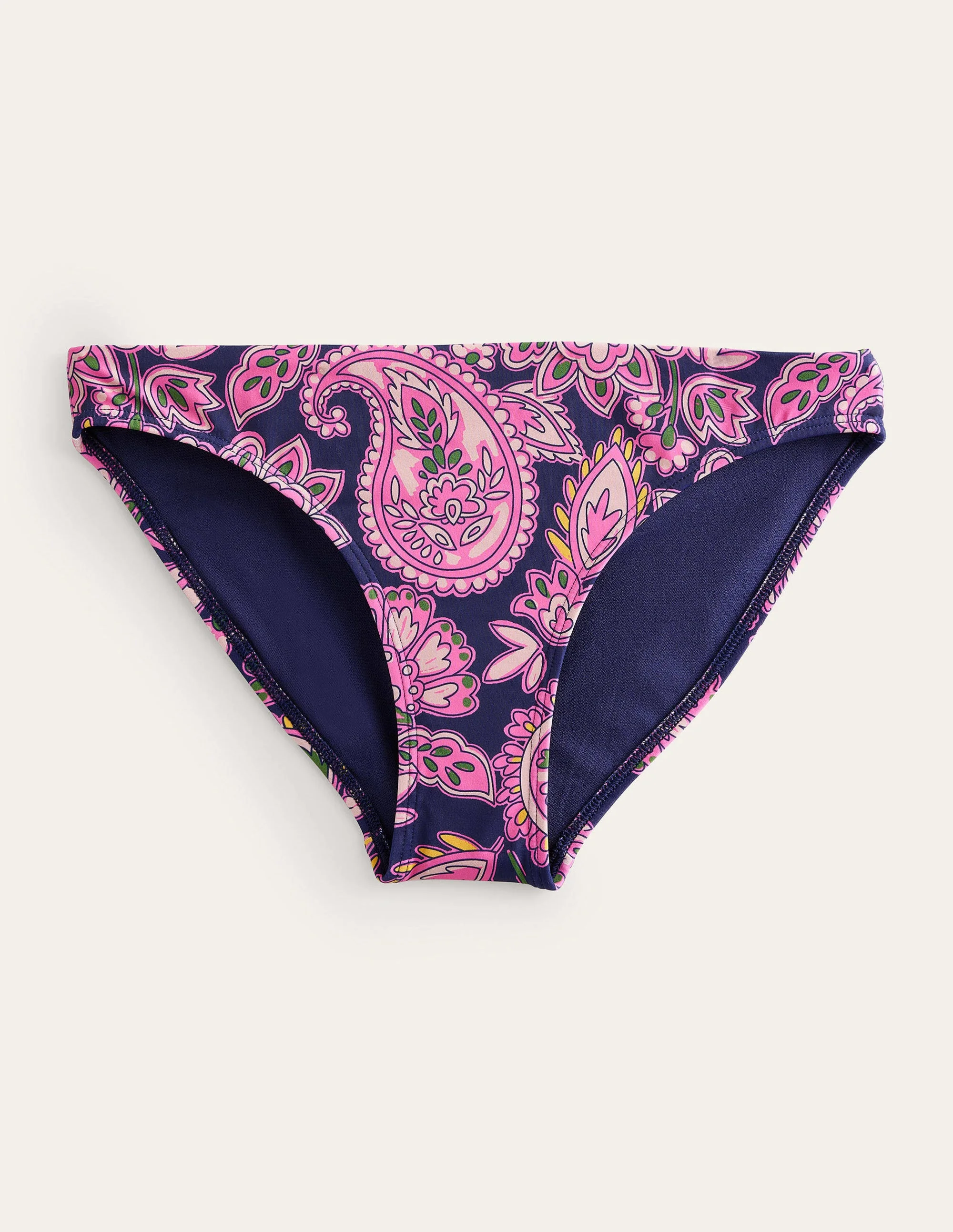 Klassische Bikinihose-Marineblau, Paisleymuster - Image 5