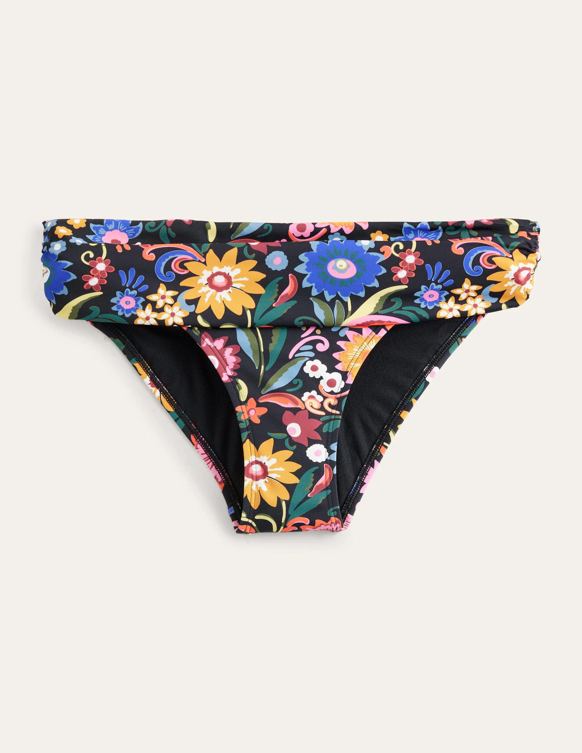 Klassische Bikinihose mit umgeschlagenem Bund-Bunt, Rhythmische Welle - Image 5