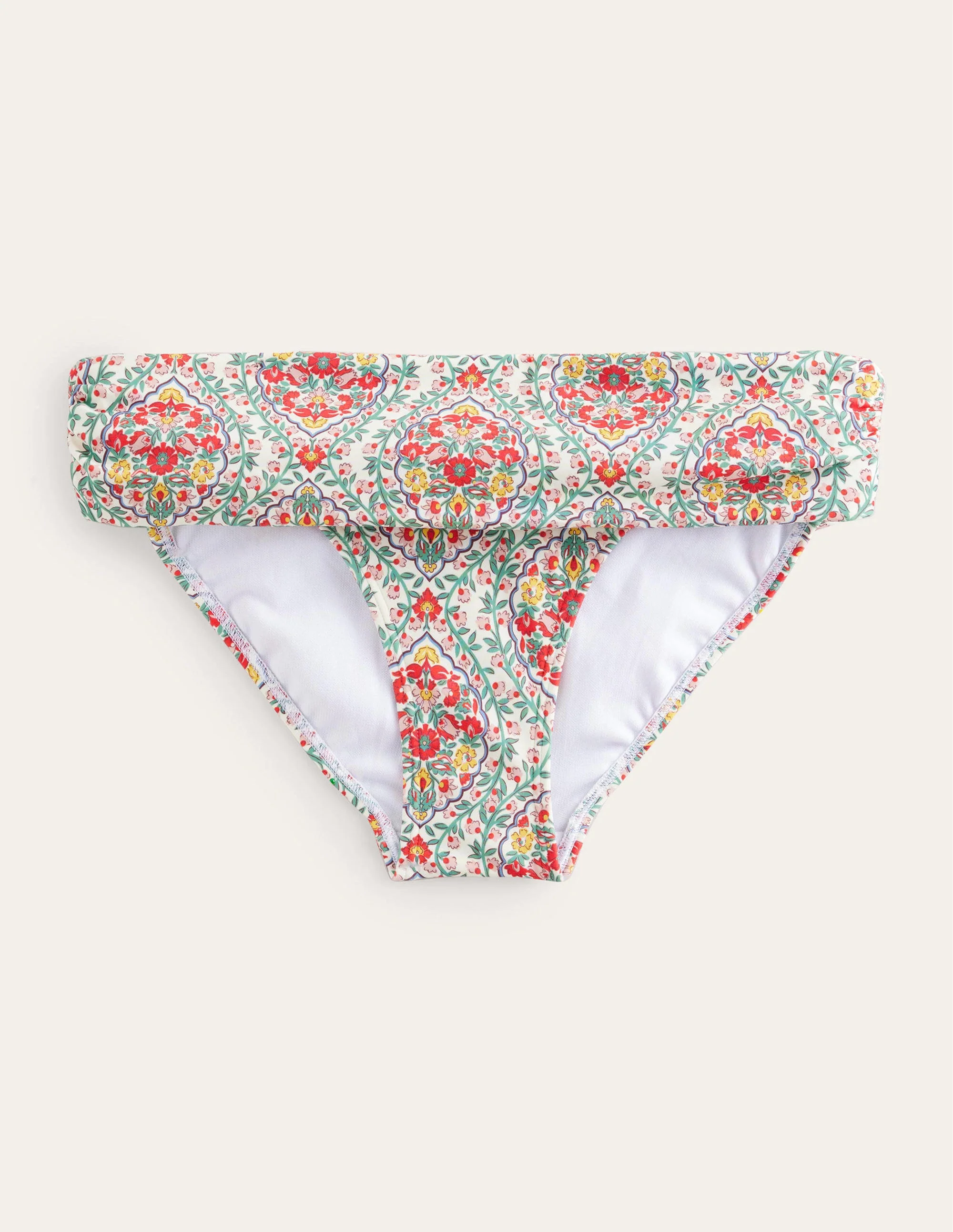 Klassische Bikinihose mit umgeschlagenem Bund-Bunt, Weinranken - Image 5