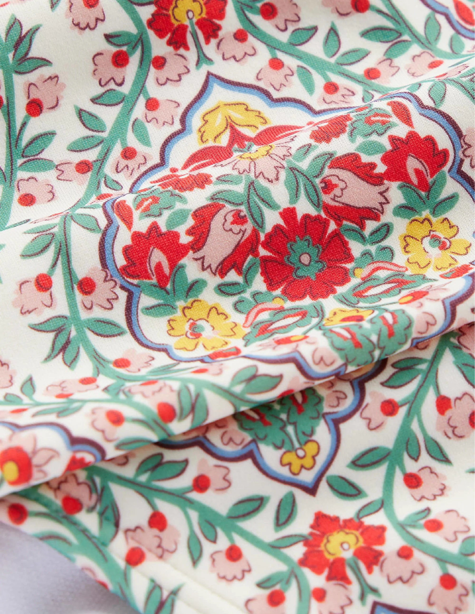 Klassische Bikinihose mit umgeschlagenem Bund-Bunt, Weinranken - Image 6