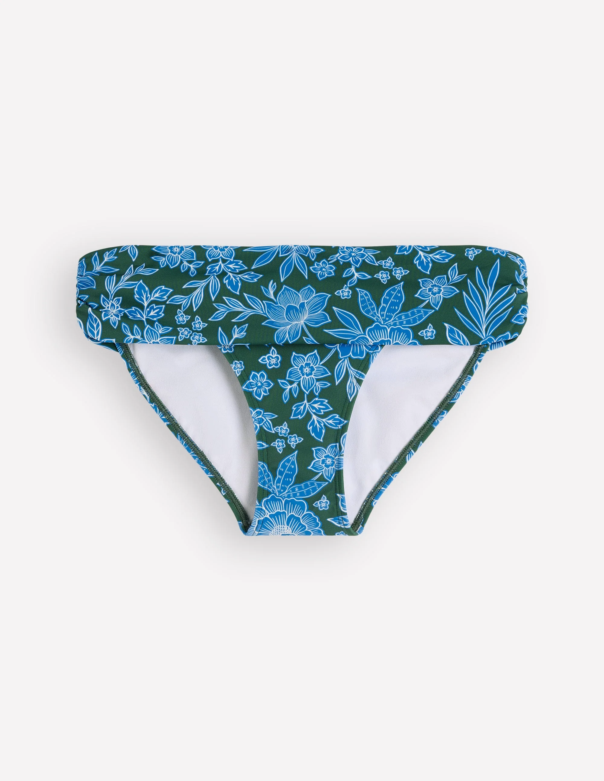 Klassische Bikinihose mit umgeschlagenem Bund-Dunkelgrün, Paradies - Image 5