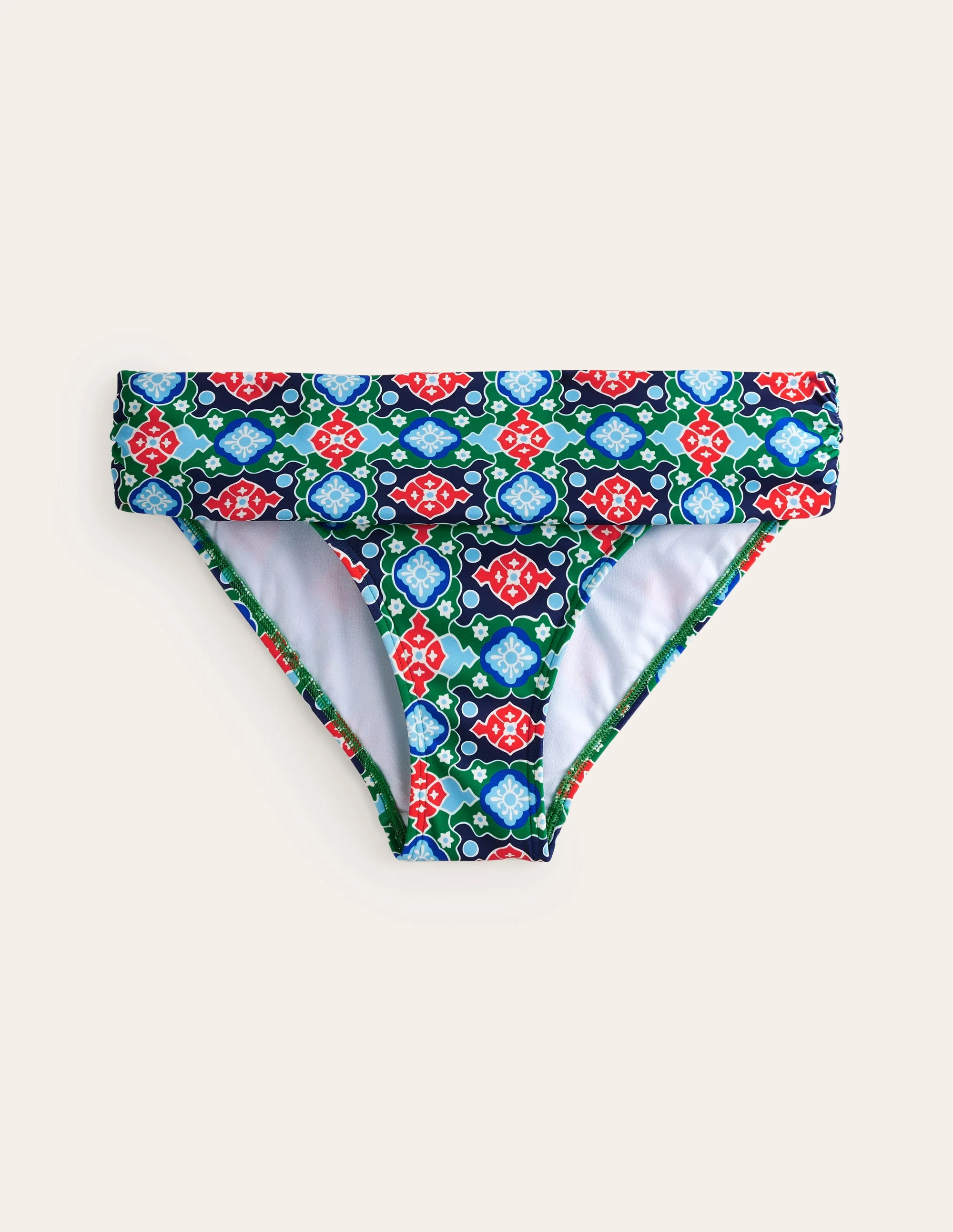 Klassische Bikinihose mit umgeschlagenem Bund-Grün, Kachel - Image 5