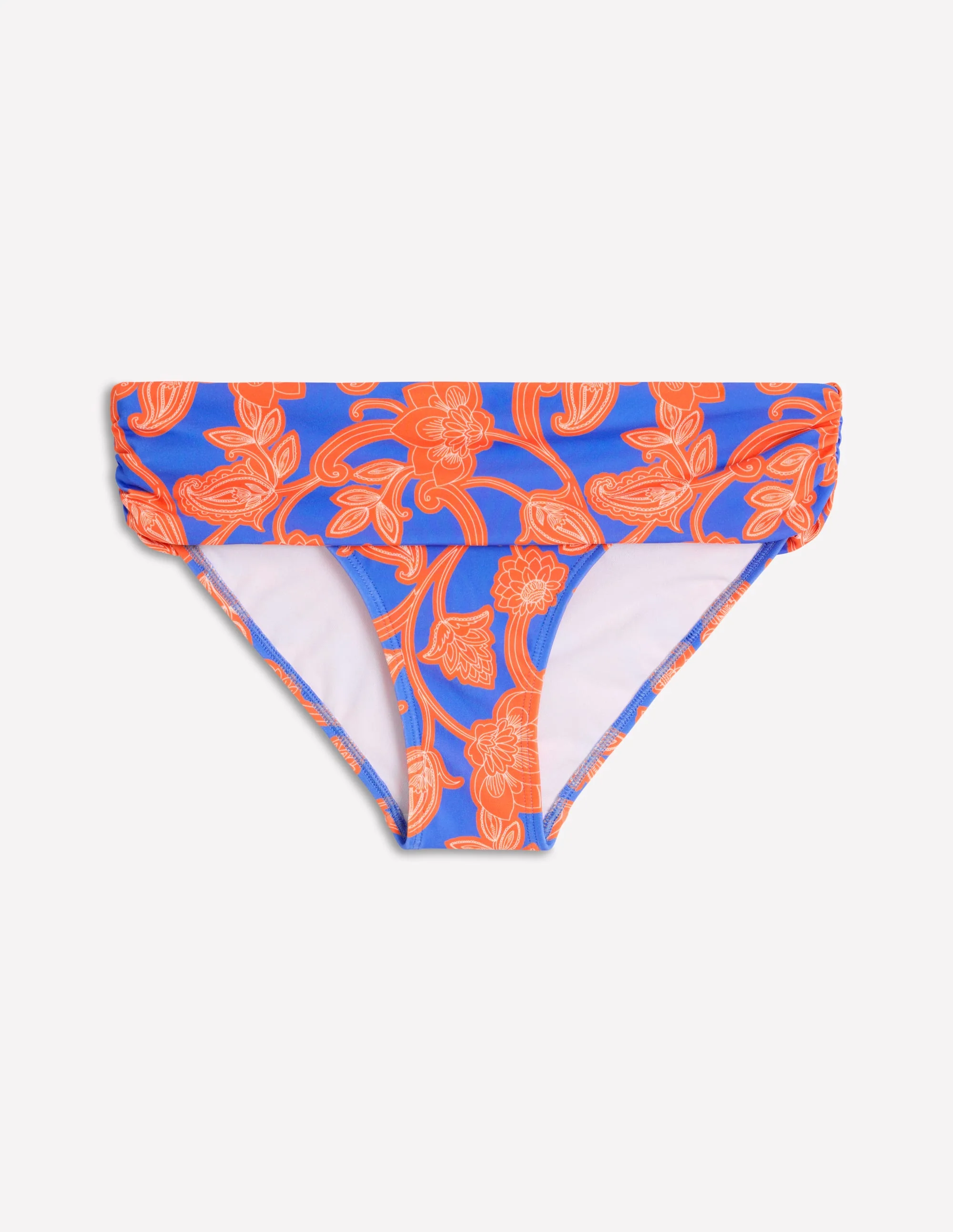 Klassische Bikinihose mit umgeschlagenem Bund-Jaffa-Orange, Paisley-Wirbel - Image 8