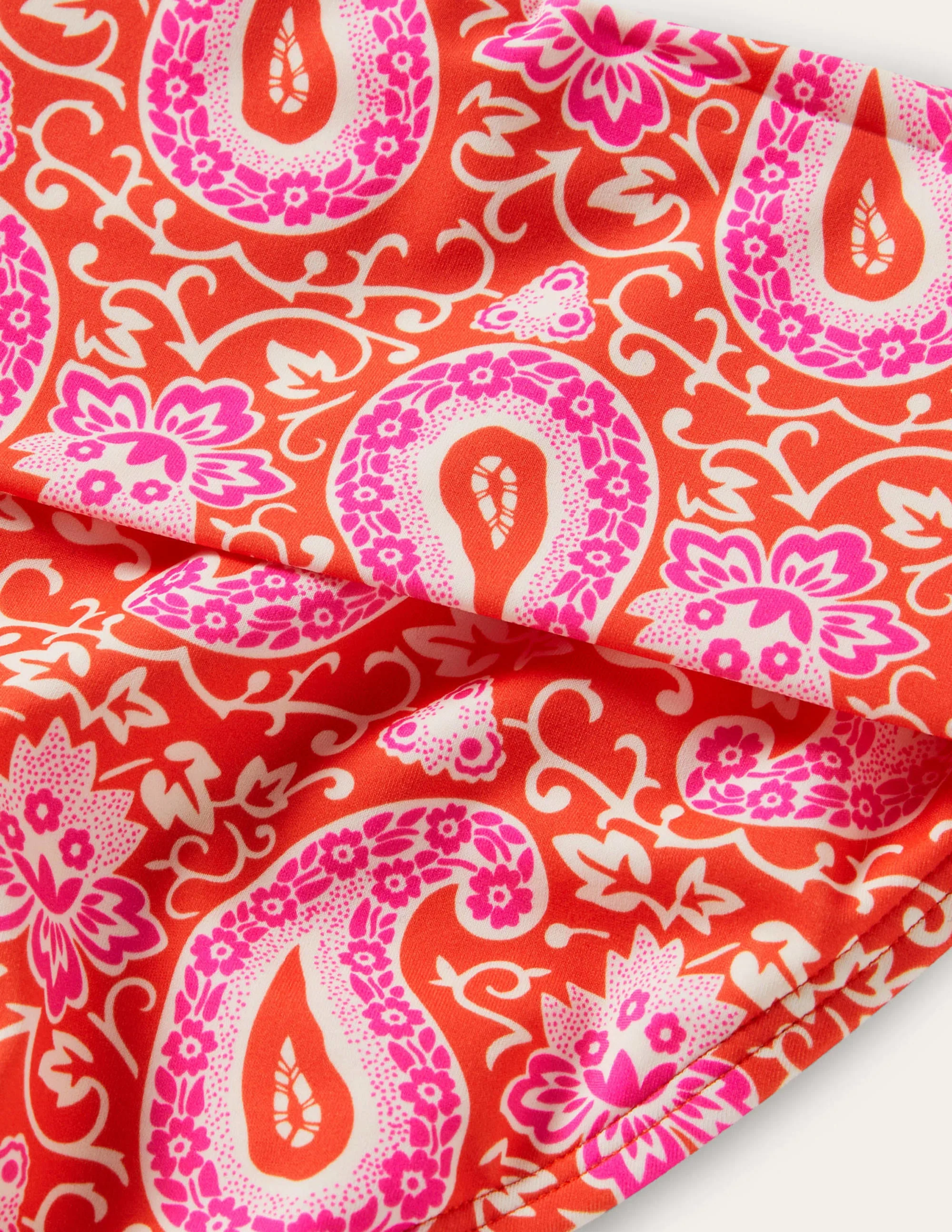 Klassische Bikinihose mit umgeschlagenem Bund-Knalliges Papayaorange, Paisleymuster - Image 6