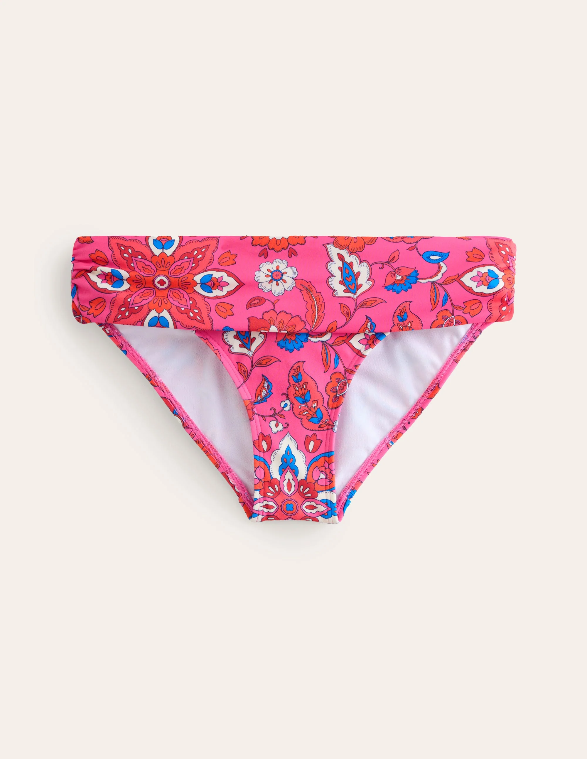 Klassische Bikinihose mit umgeschlagenem Bund-Rosa, Botanisch Welle - Image 6