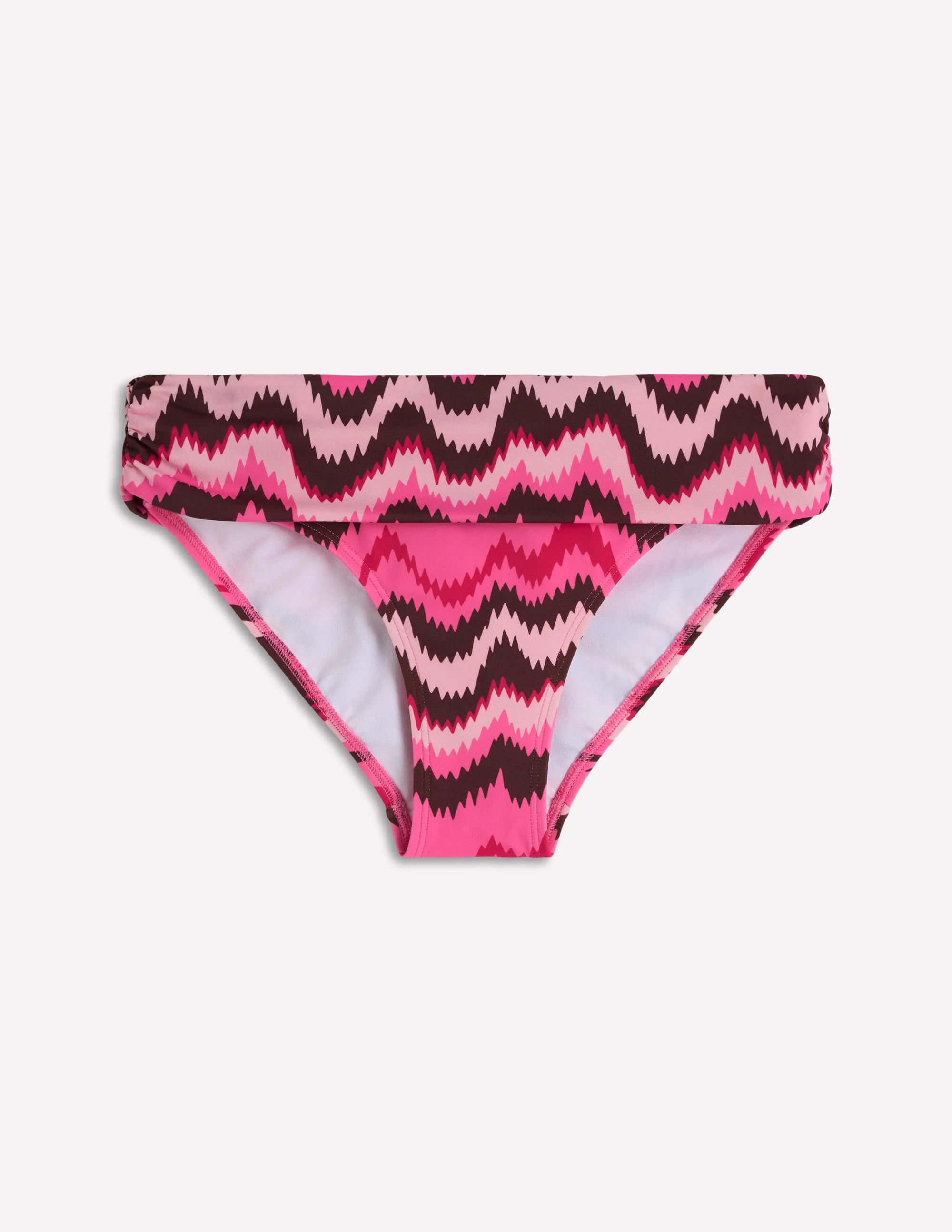 Klassische Bikinihose mit umgeschlagenem Bund-Rosa, Zickzack-Welle - Image 7