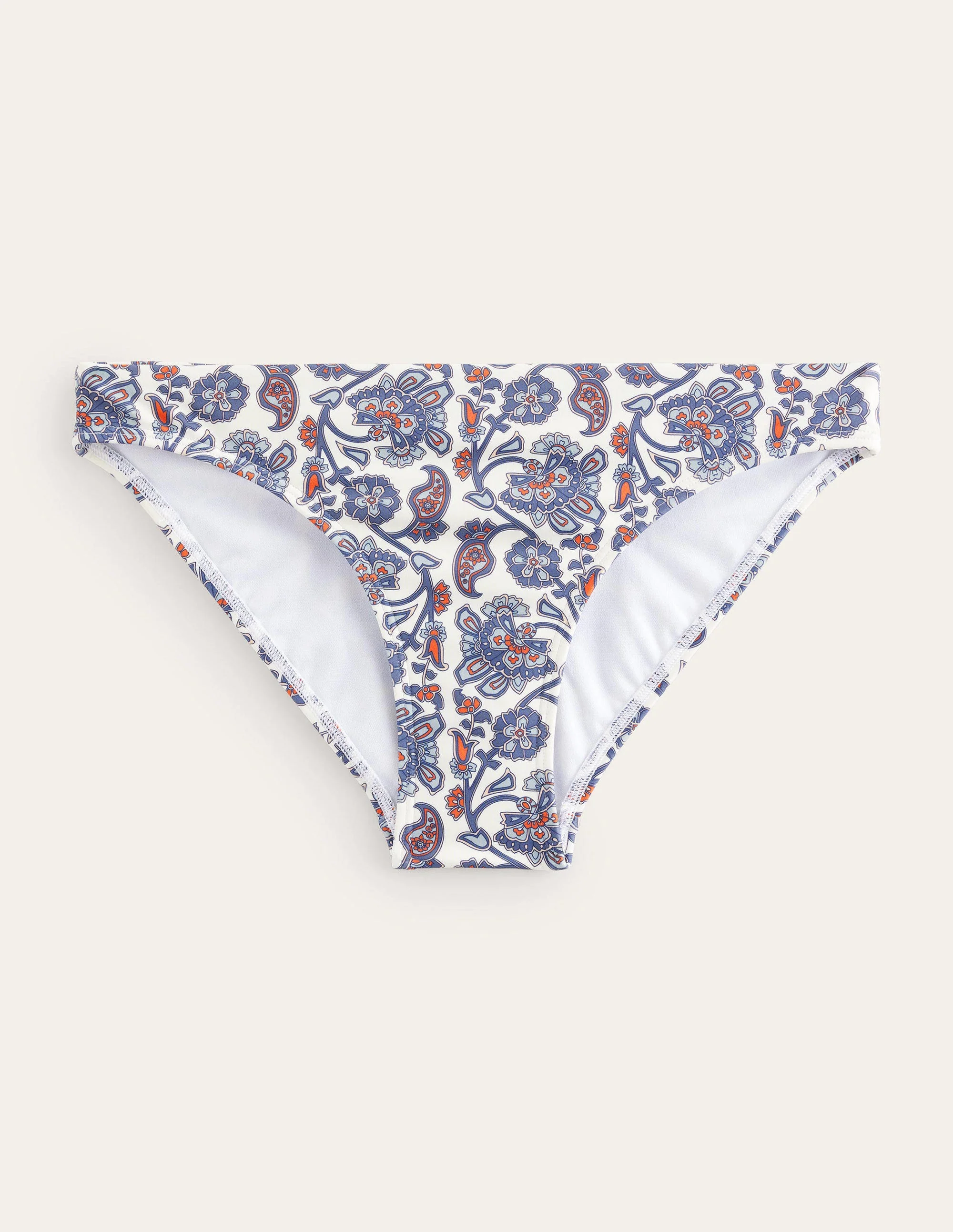 Klassische Bikinihose-Naturweiß/Blau, Paisleymuster - Image 11