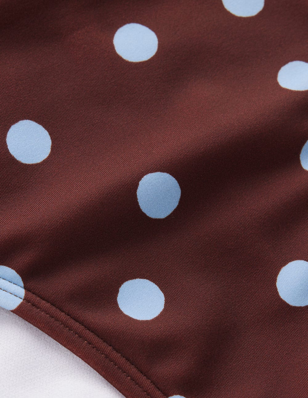 Klassische Bikinihose-Schokoladenbraun, Blau Gemalte Tupfen - Image 6