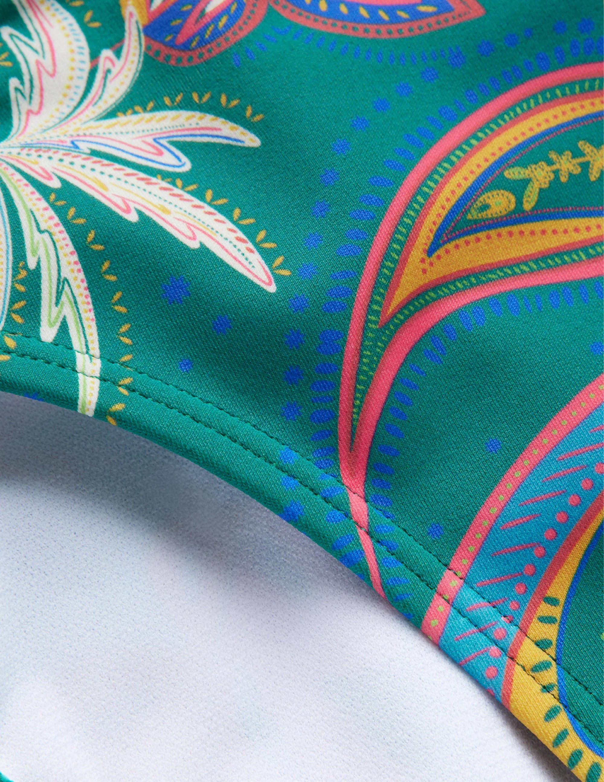 Klassische Bikinihose-Smaragdgrün, Paradies-Paisleymuster - Image 6