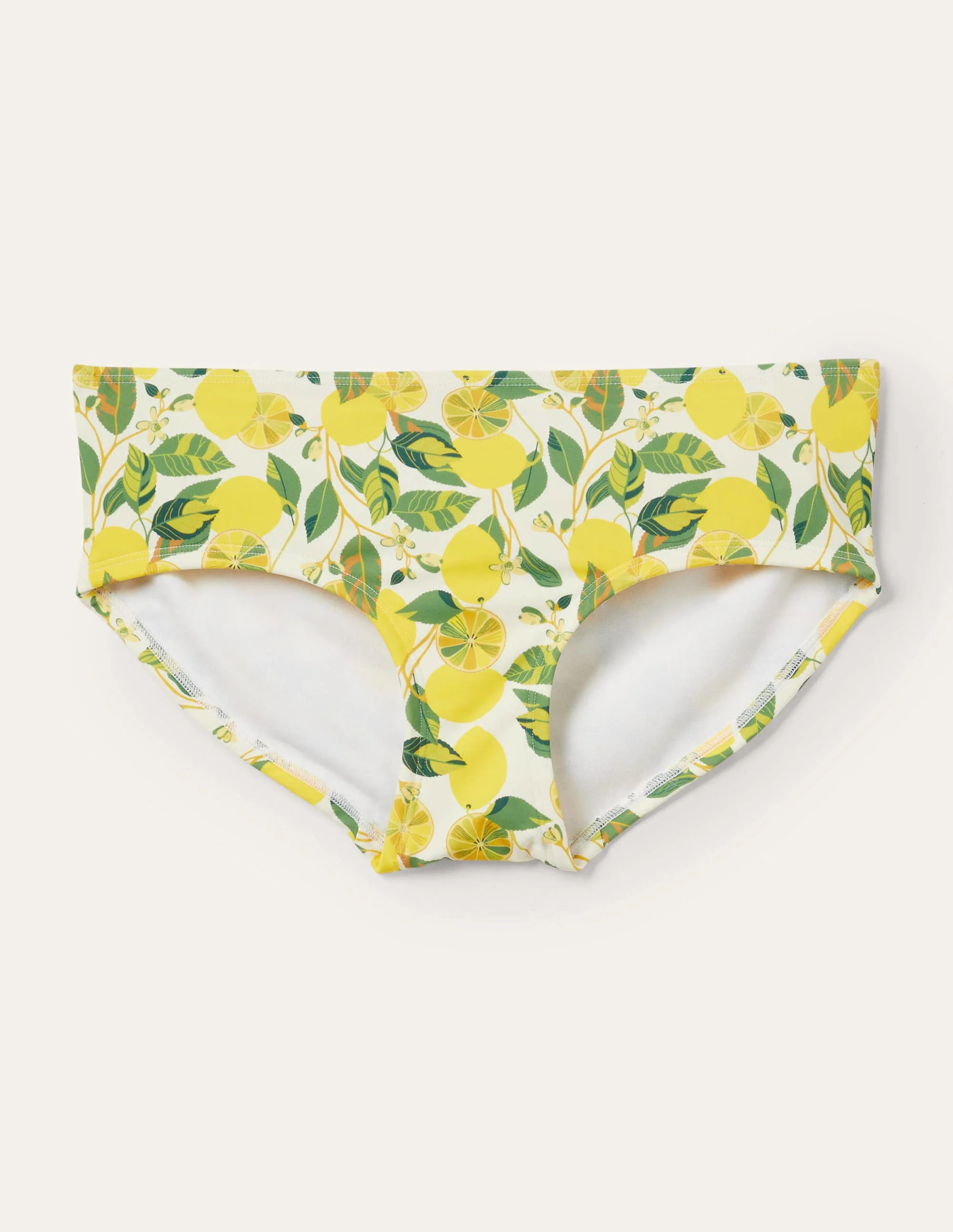 Klassische Bikinishorts-Naturweiß, Zitronenranke - Image 5