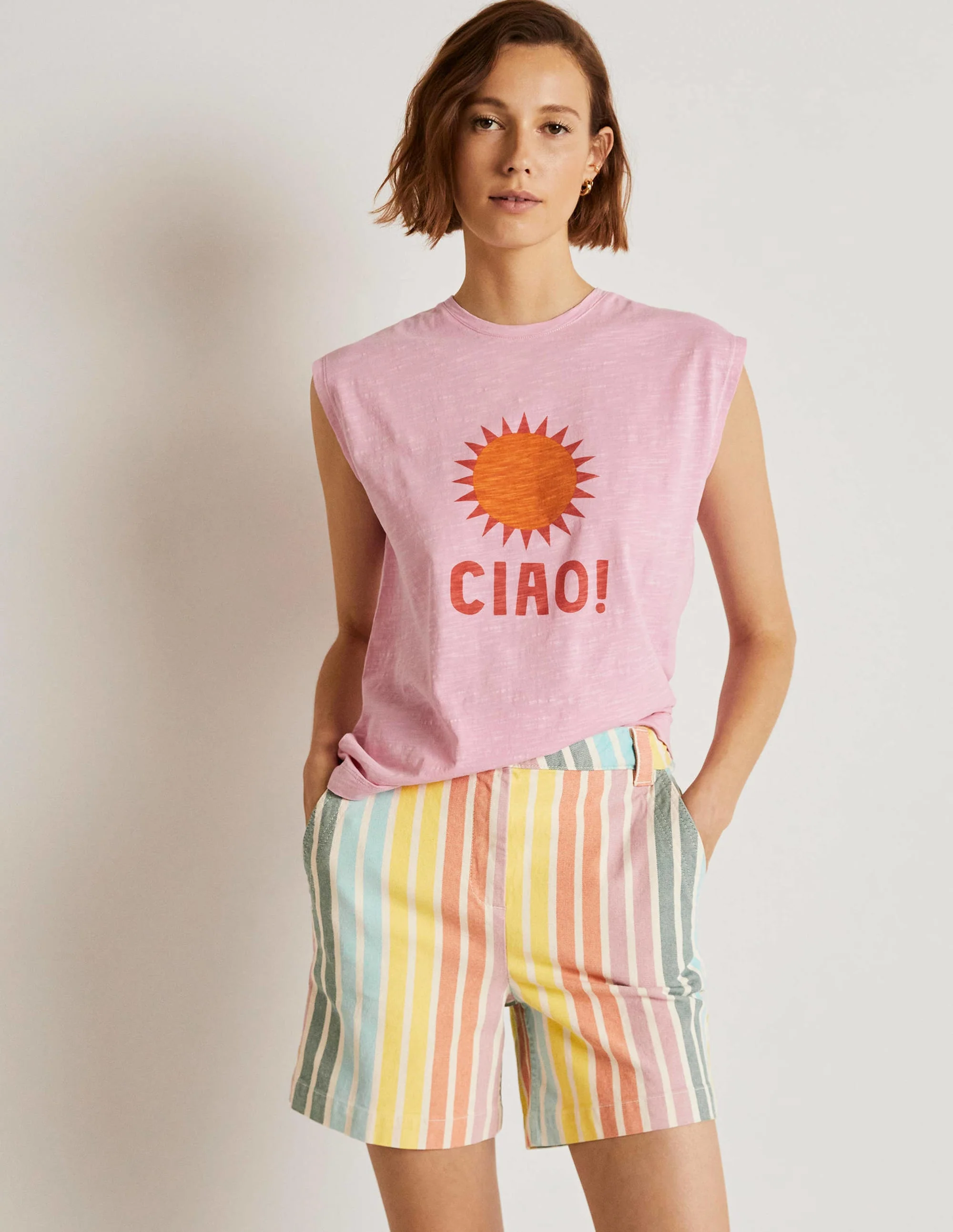 Klassische Chinoshorts-Regenbogenfarben, Gestreift - Image 5