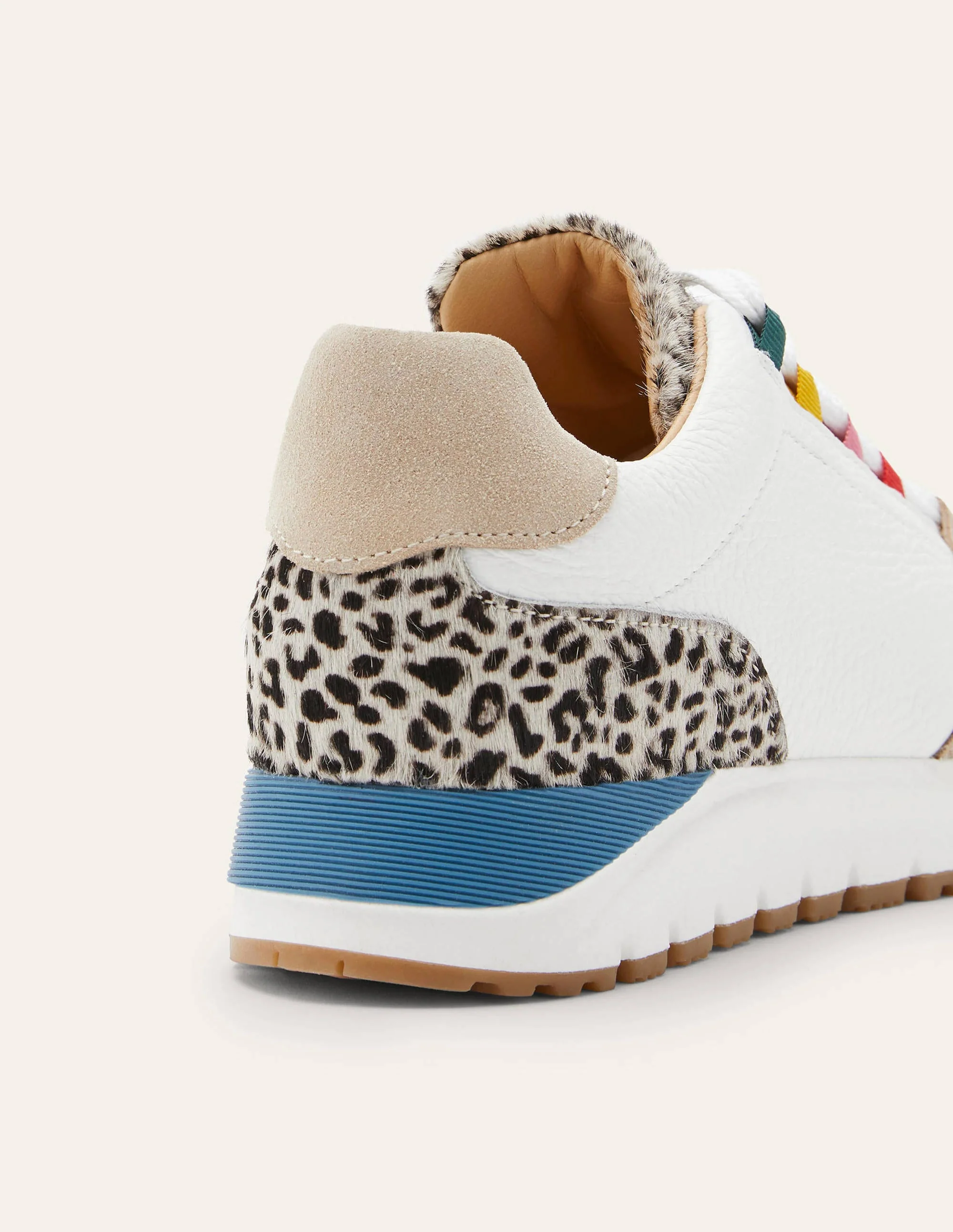 Klassische Turnschuhe-Weiß/Blau, Leopardenmuster - Image 3