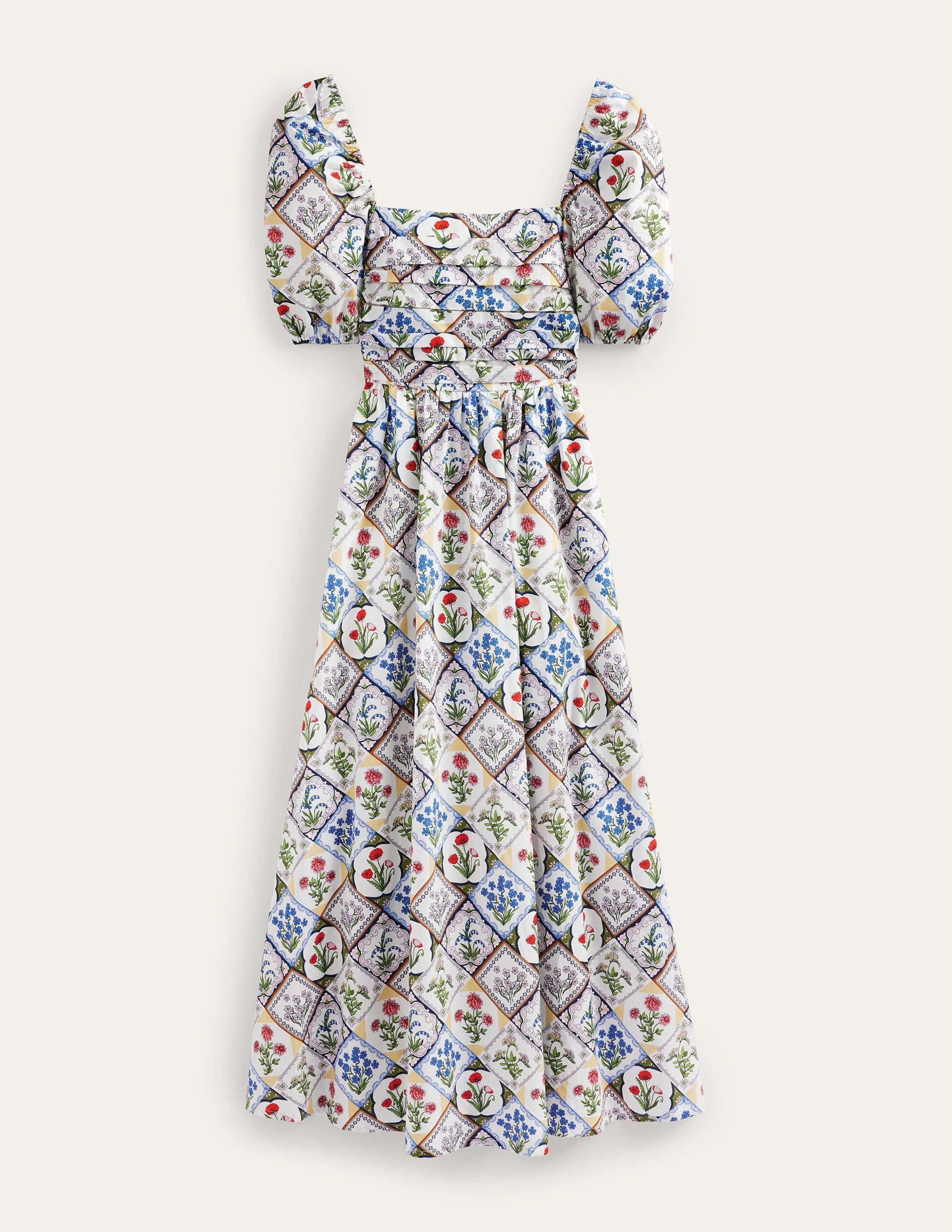 Kleid mit gerafftem Oberteil-Naturweiß, Wilde Glockenblumen - Image 6