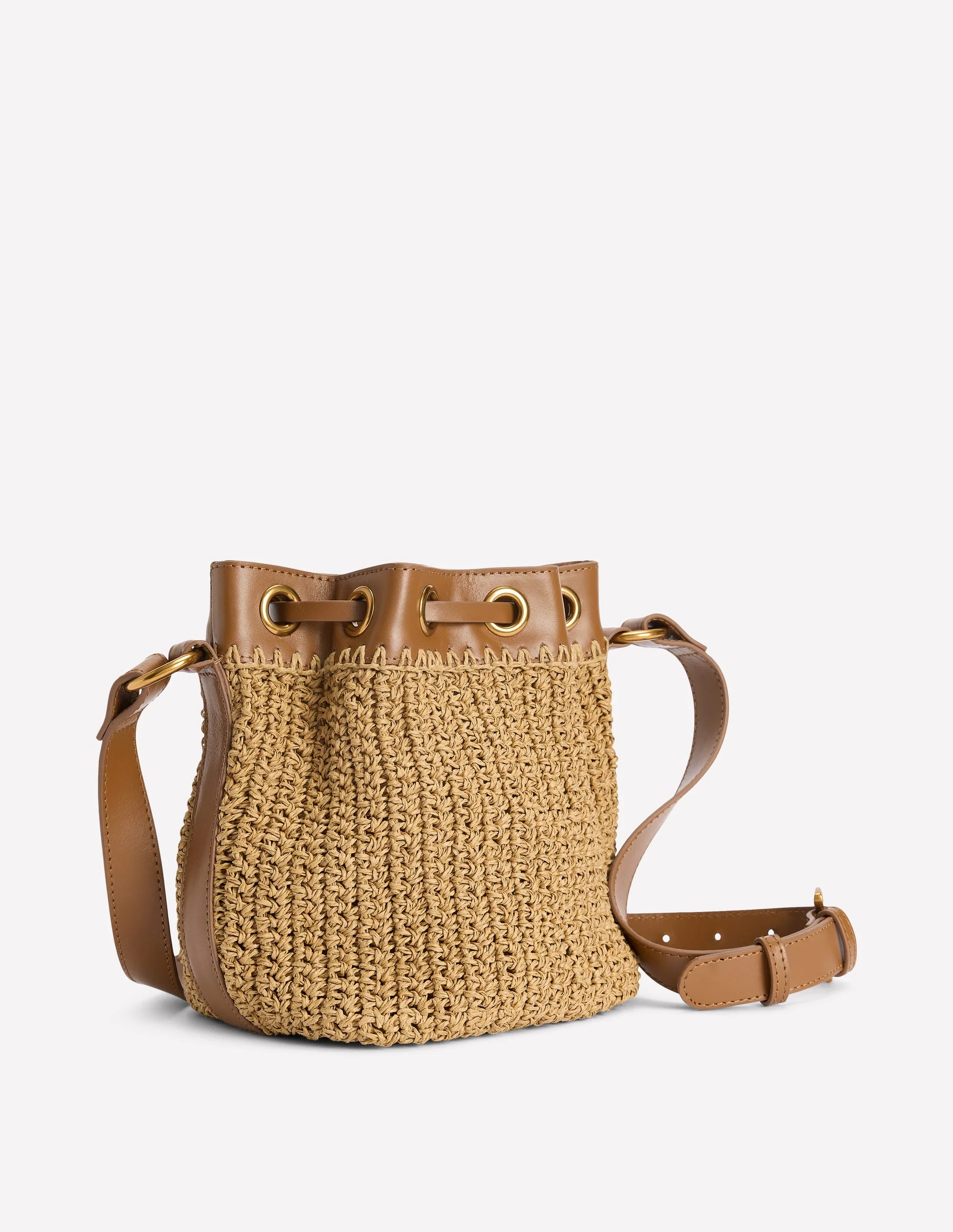 Kleine Beuteltasche aus Stroh-Naturbelassen Bast - Image 3