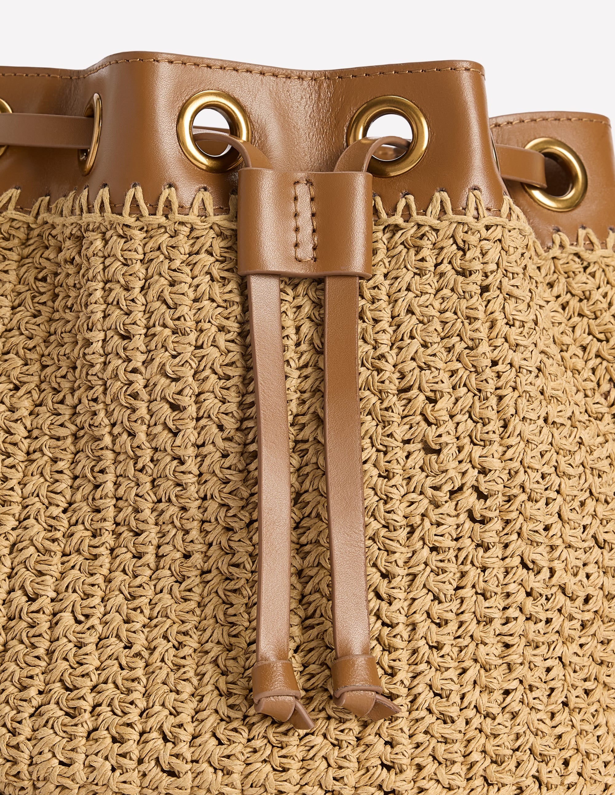 Kleine Beuteltasche aus Stroh-Naturbelassen Bast - Image 5