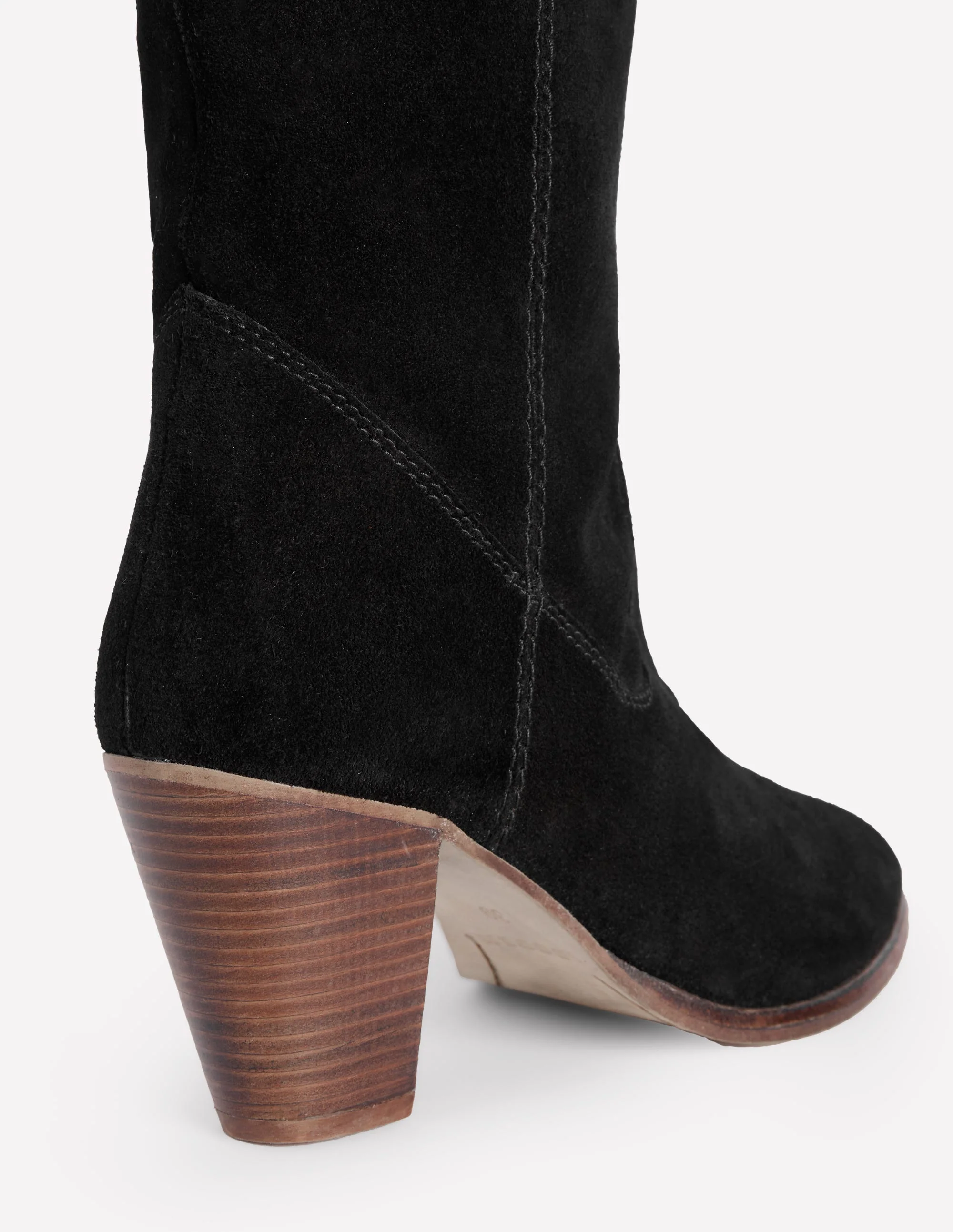 Kniehohe Stiefel mit mandelförmiger Zehenpartie-Schwarz - Image 4