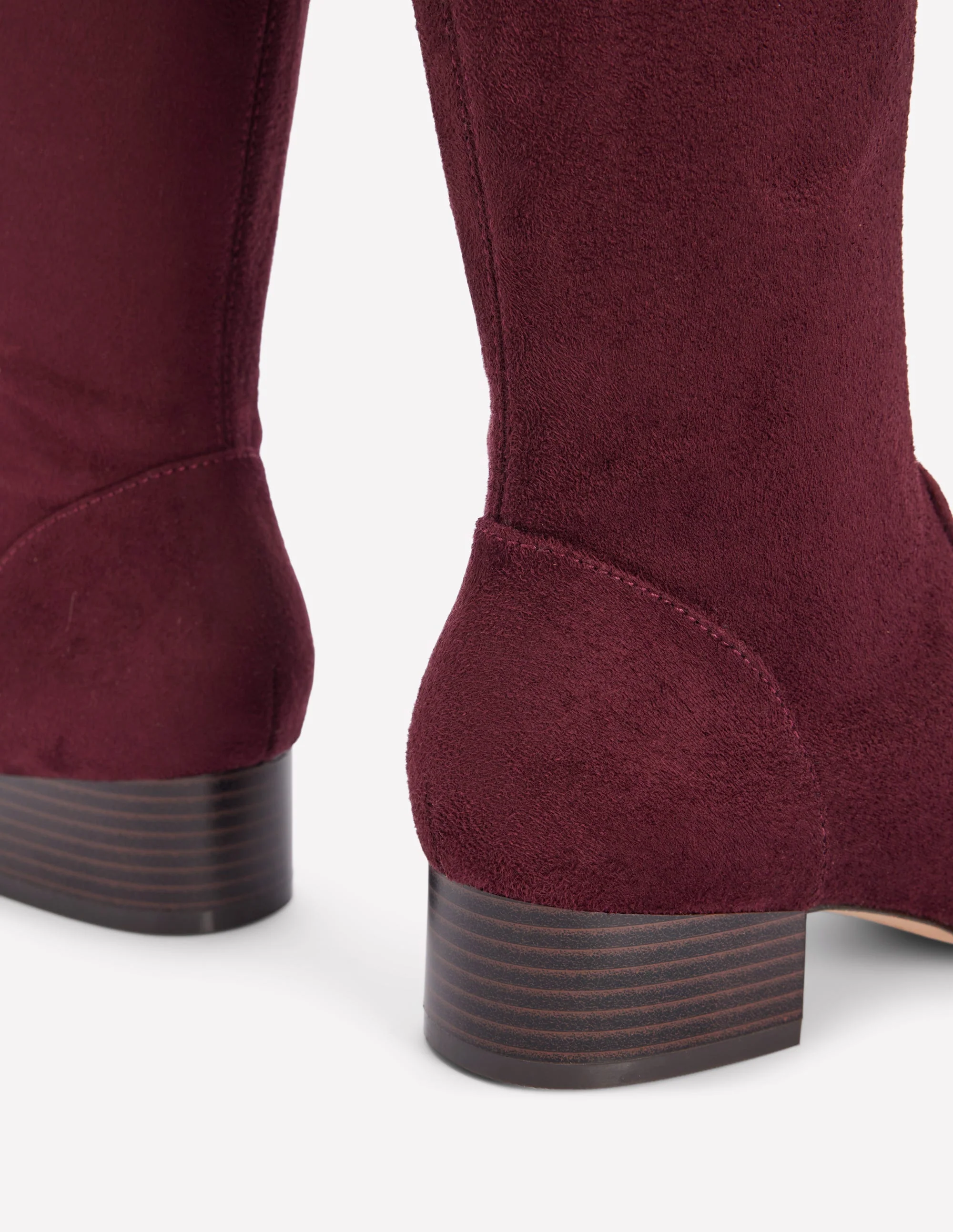 Kniehohe Stretchstiefel mit flacher Sohle-Kastanie - Image 4