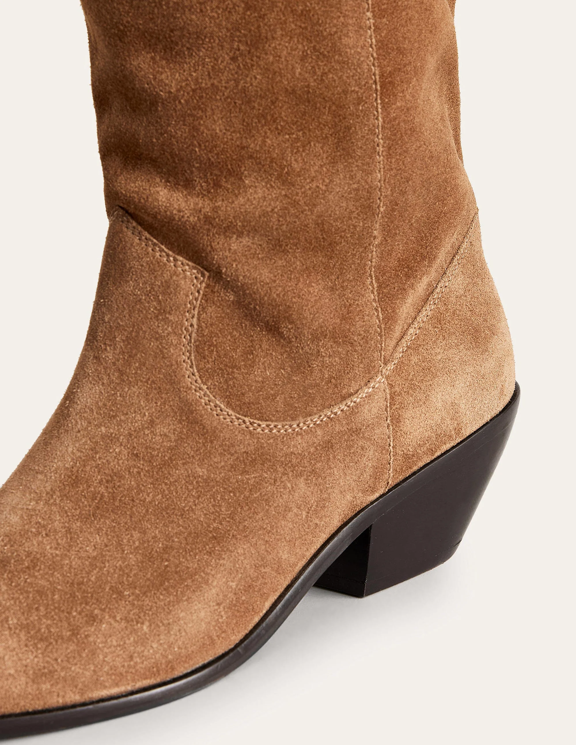 Kniehohe Westernstiefel-Rostbraun Veloursleder - Image 5
