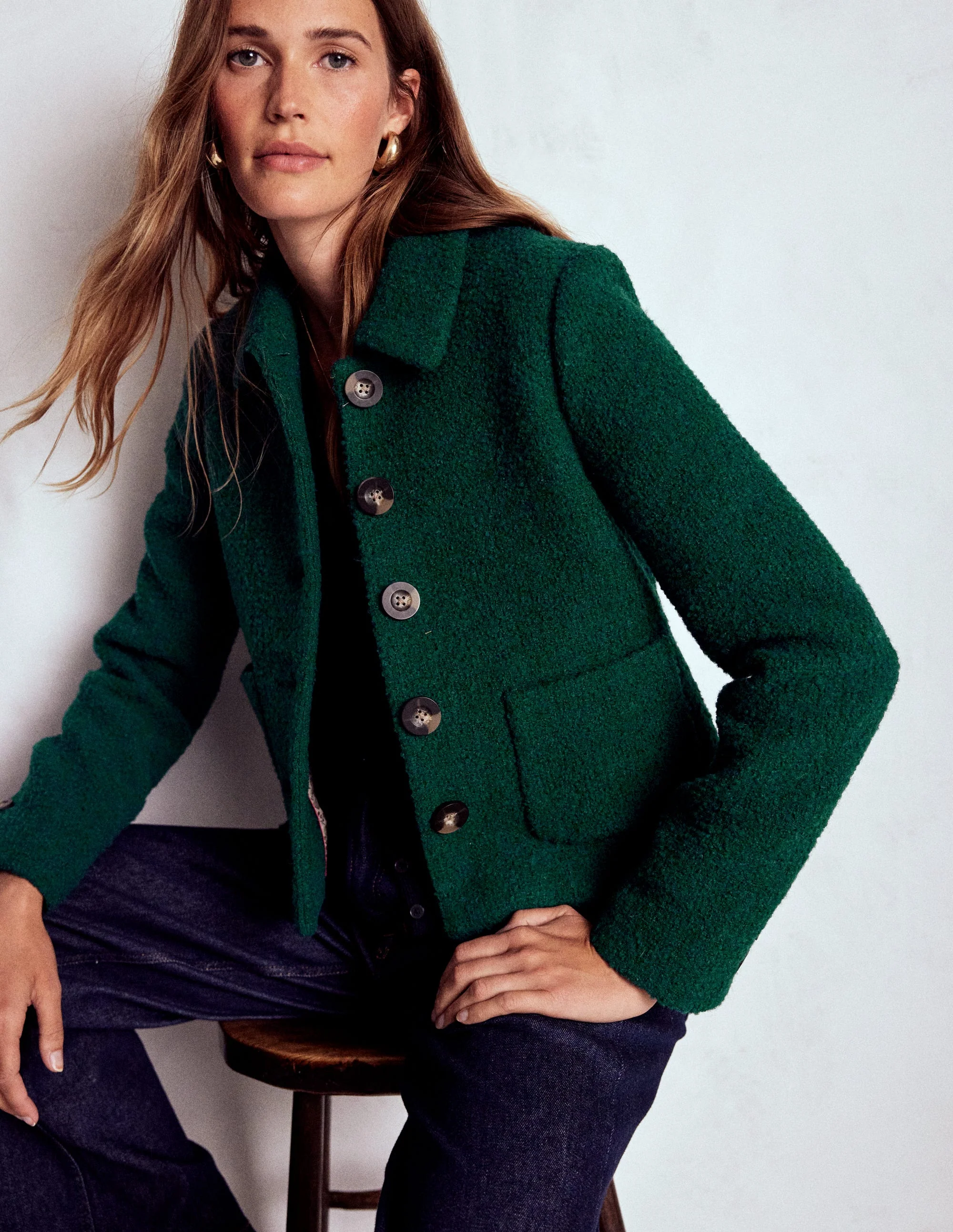 Knightsbridge Wolljacke-Dunkles Smaragdgrün