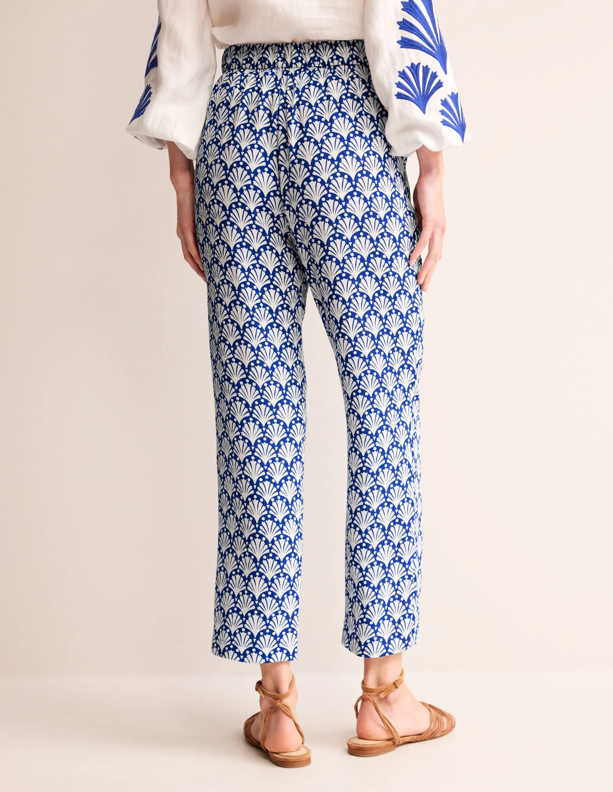 Knitterhose mit spitz zulaufendem Bein-Surf The Web und Naturweiß, Muscheln - Image 3