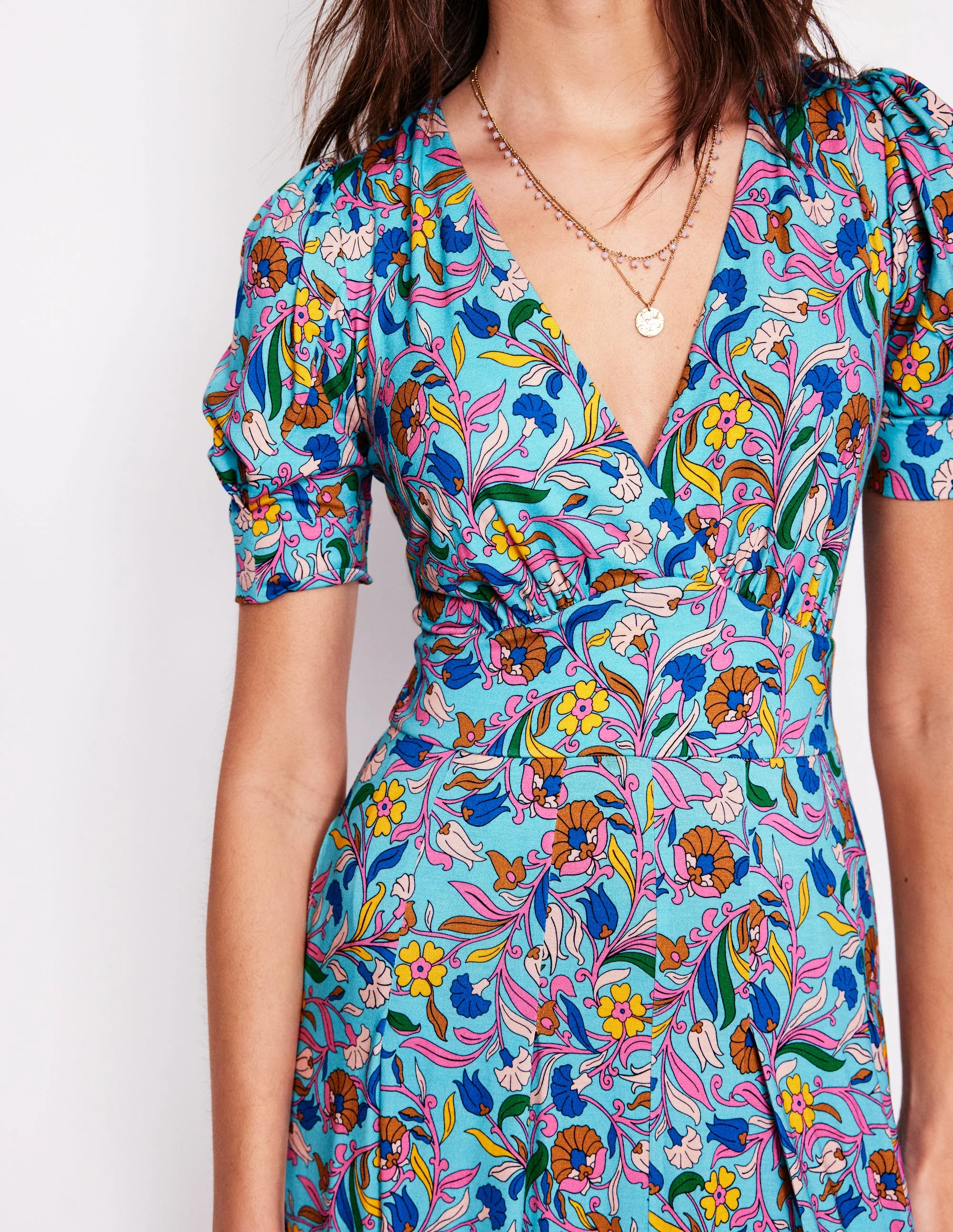 Kristen Plissiertes Jerseykleid-Blau, Bezaubernde Rebe - Image 2