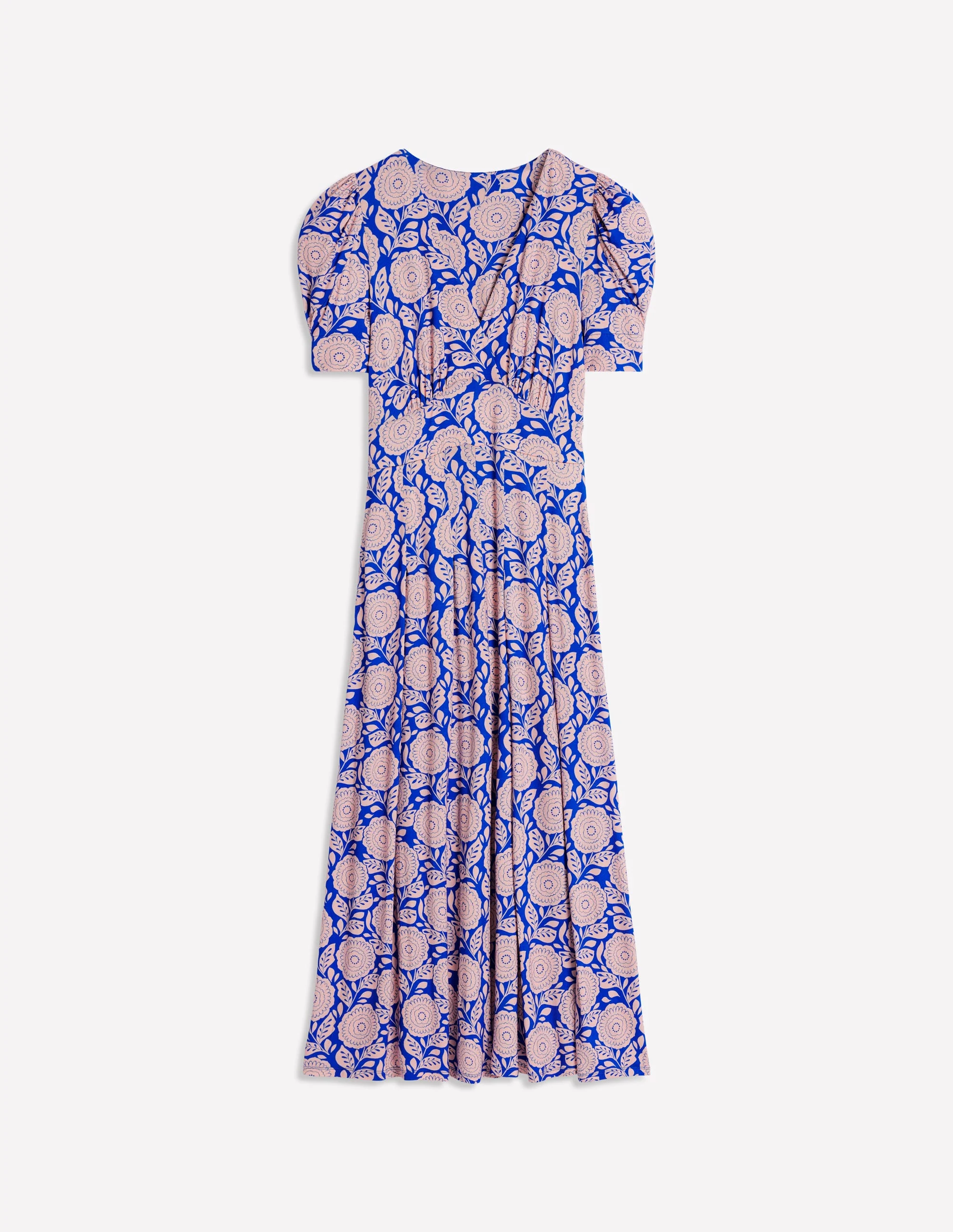 Kristen Plissiertes Jerseykleid-Chintzrosa, Dahlienstempel - Image 6