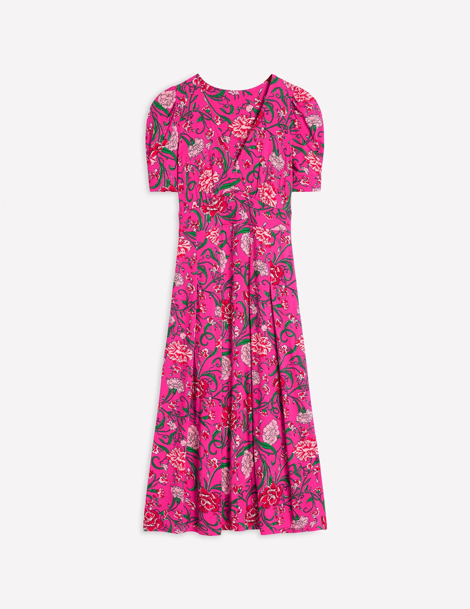 Kristen Plissiertes Jerseykleid-Rosa Schafgarbe, Nelkenrebe - Image 7