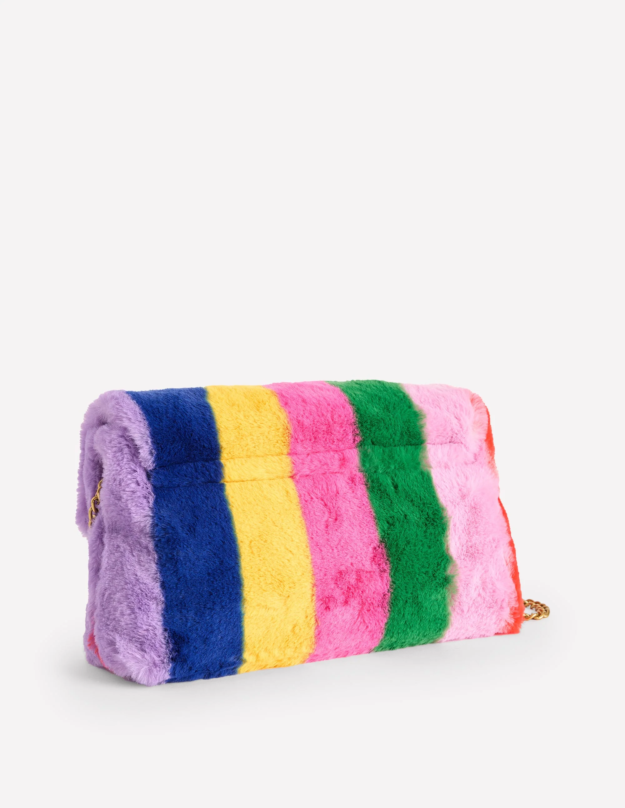 Kunstfelltasche mit Streifen-Arctic - Image 3