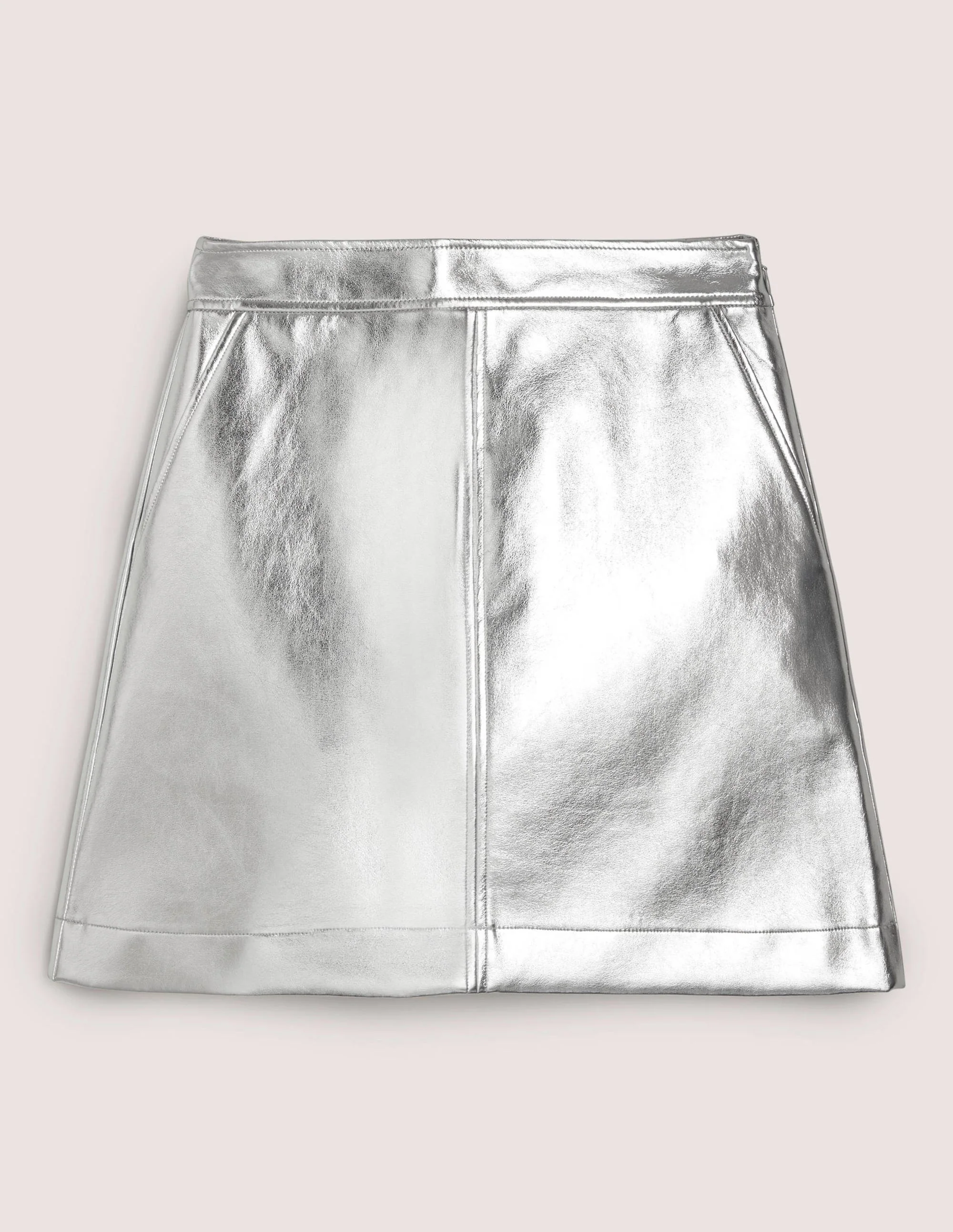 Kunstleder-Rock in Metallic-Optik-Silber - Image 5