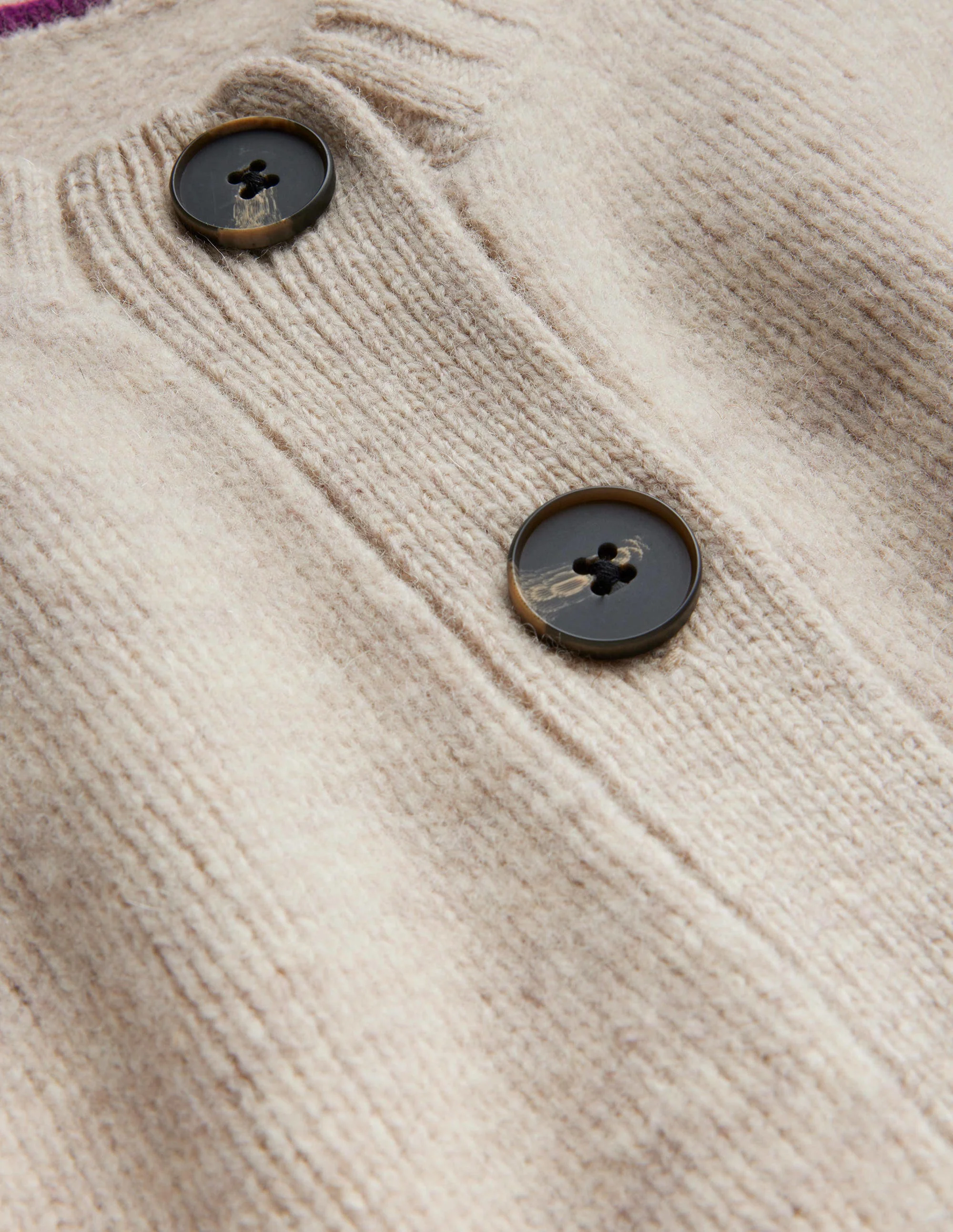 Kurz geschnittener Cardigan aus gebürsteter Wolle-Hellbeige Melange - Image 6