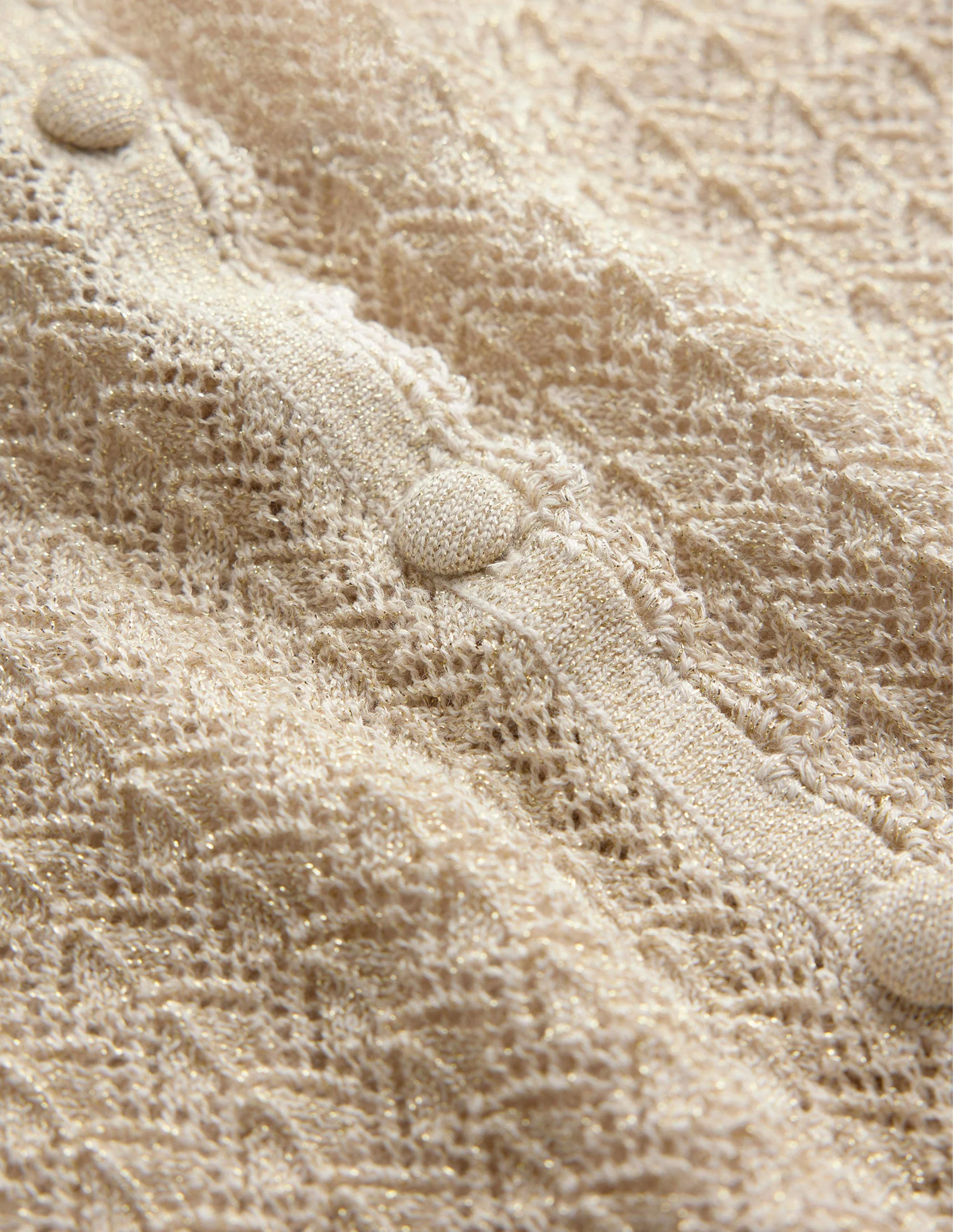 Kurz geschnittener Cardigan mit kurzen Ärmeln-Gold, Glitzer - Image 7