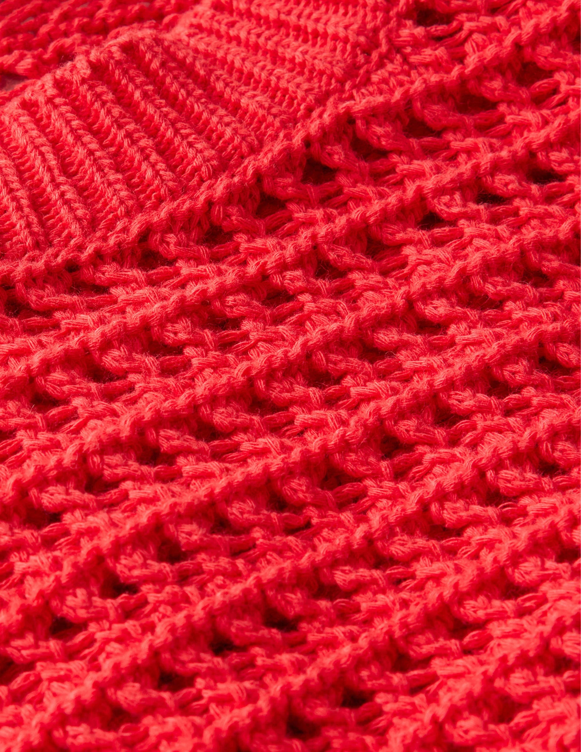 Kurz geschnittener Häkelpullover-Knallrot - Image 6