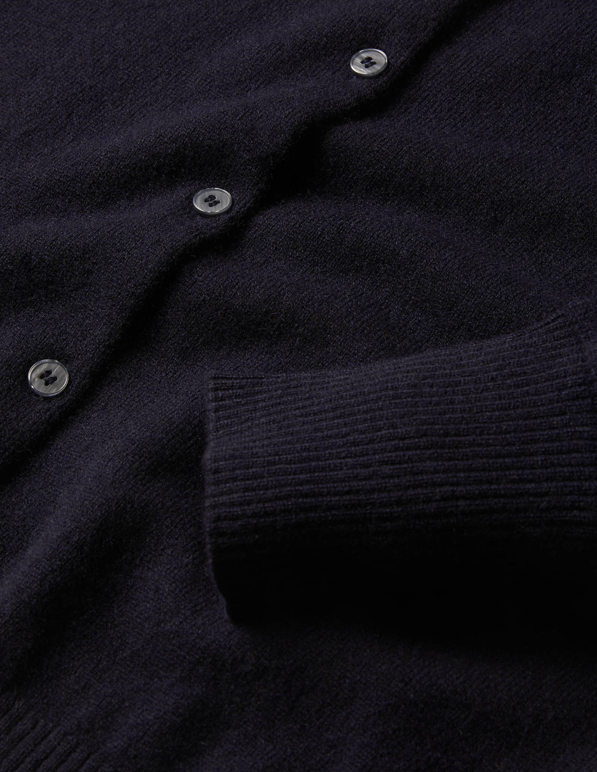 Kurz geschnittener Kaschmircardigan-Marineblau - Image 6