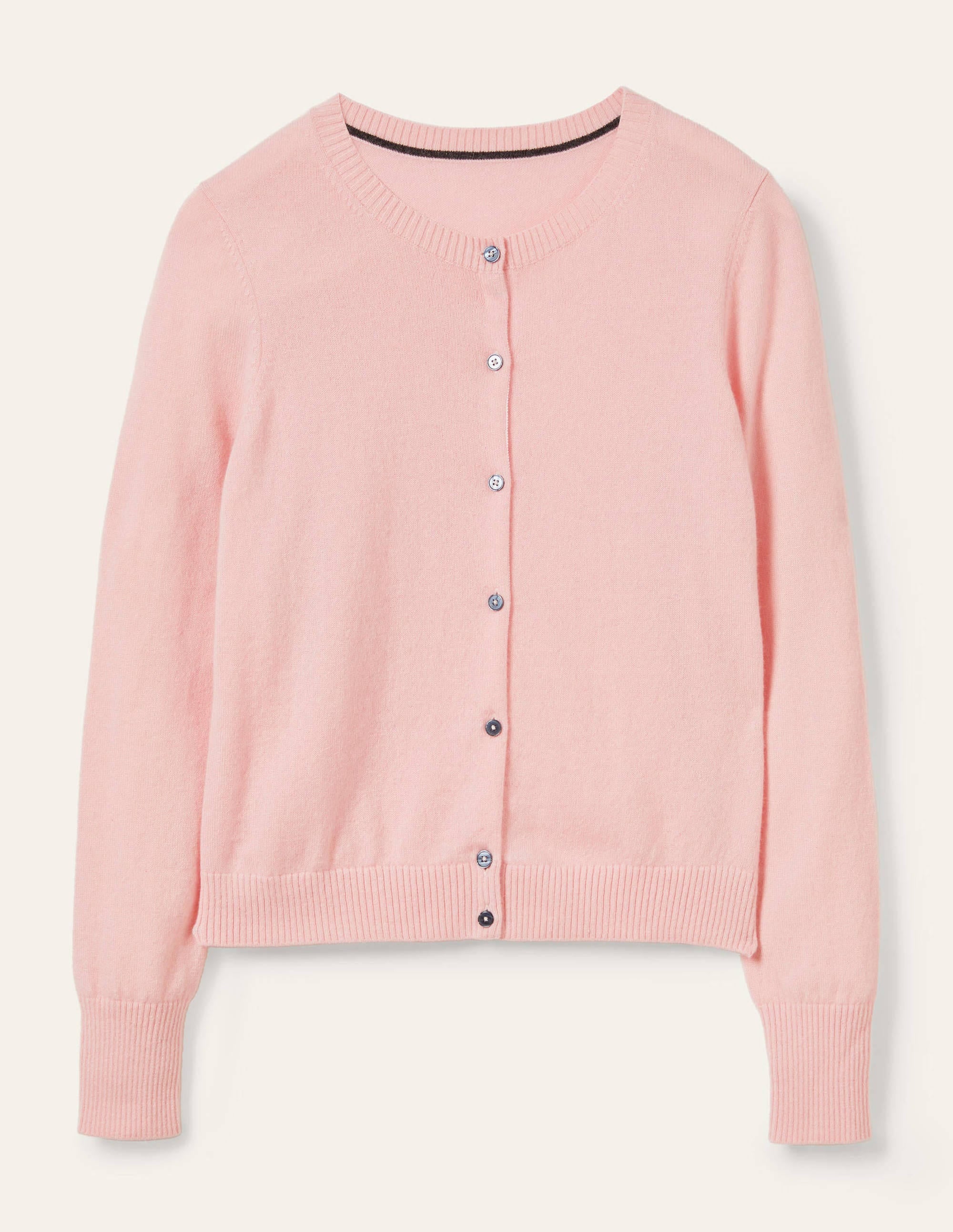 Kurz geschnittener Kaschmircardigan-Pastellrosa - Image 6