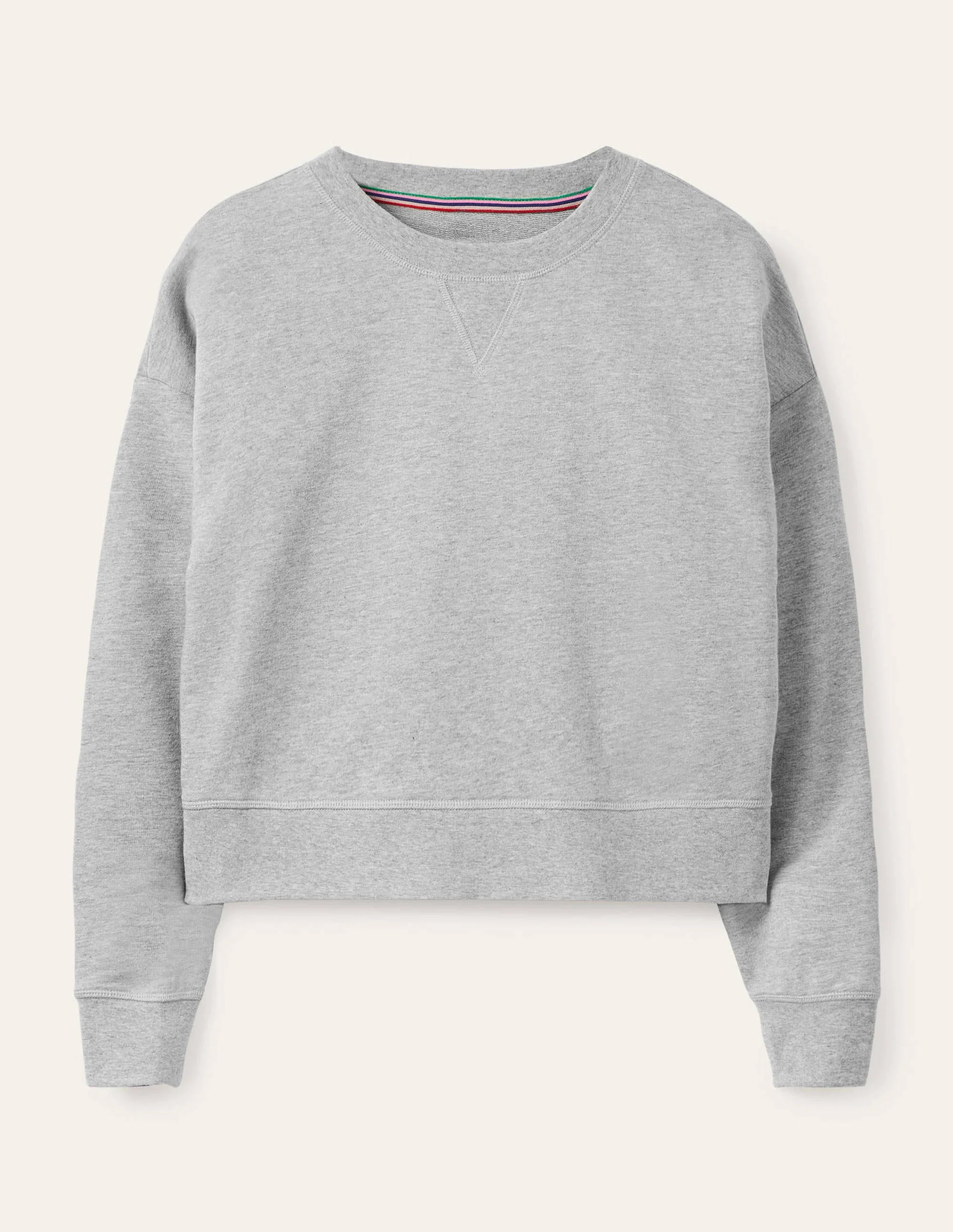 Kurz geschnittenes Sweatshirt-Grau Meliert - Image 6
