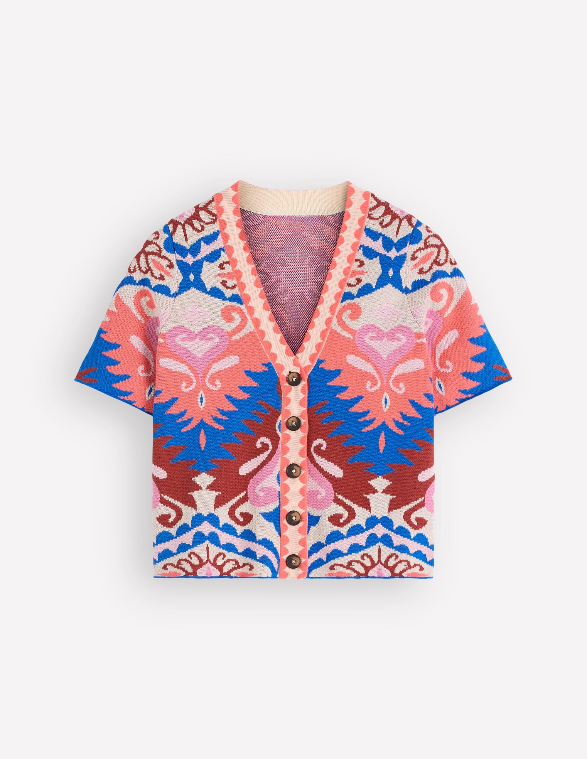 Kurzärmlige Jacquard-Strickjacke-Aztekenmuster - Image 7